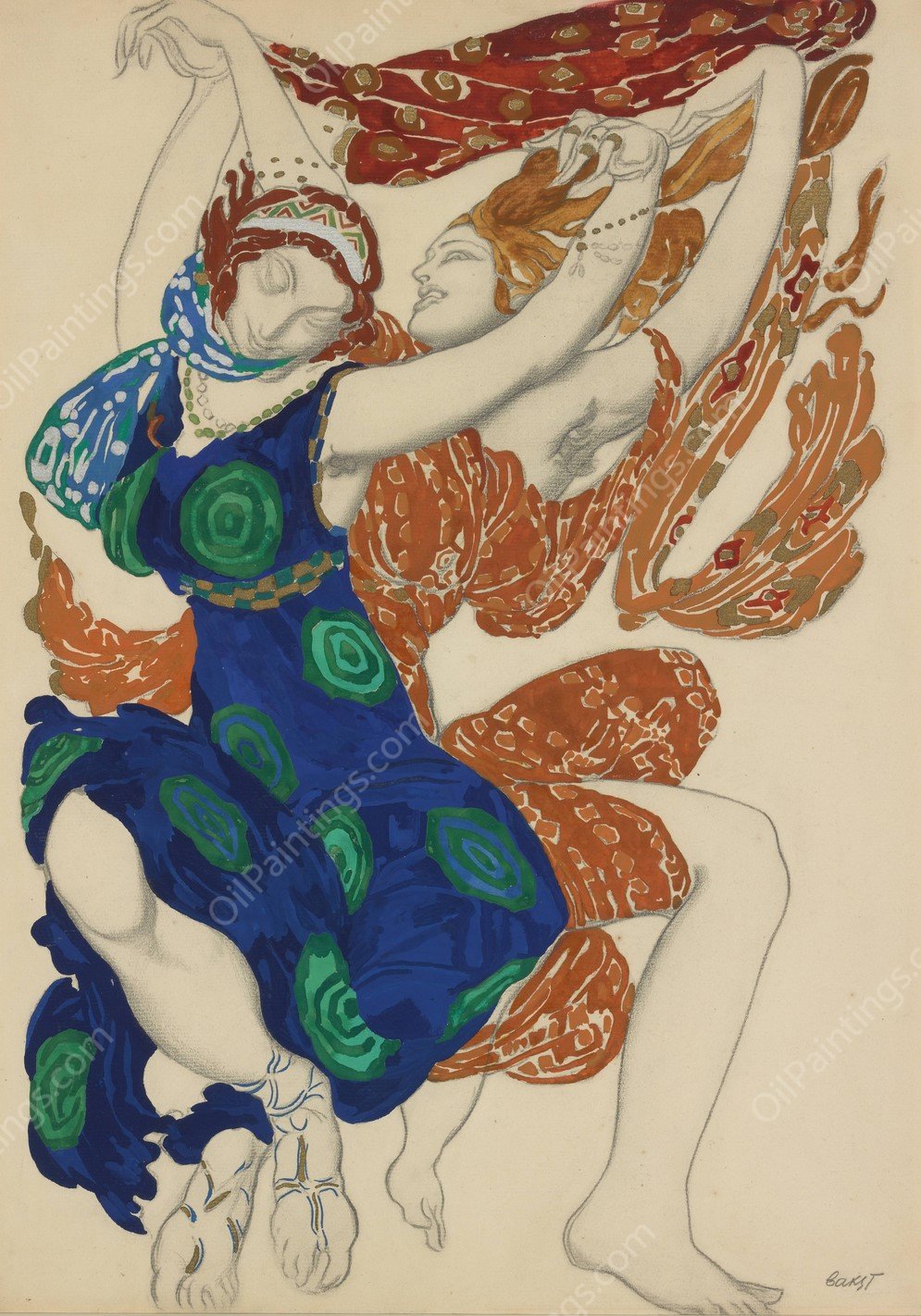 Narcisse  by Leon Bakst - Hand-Painted Oil Painting Reproduction