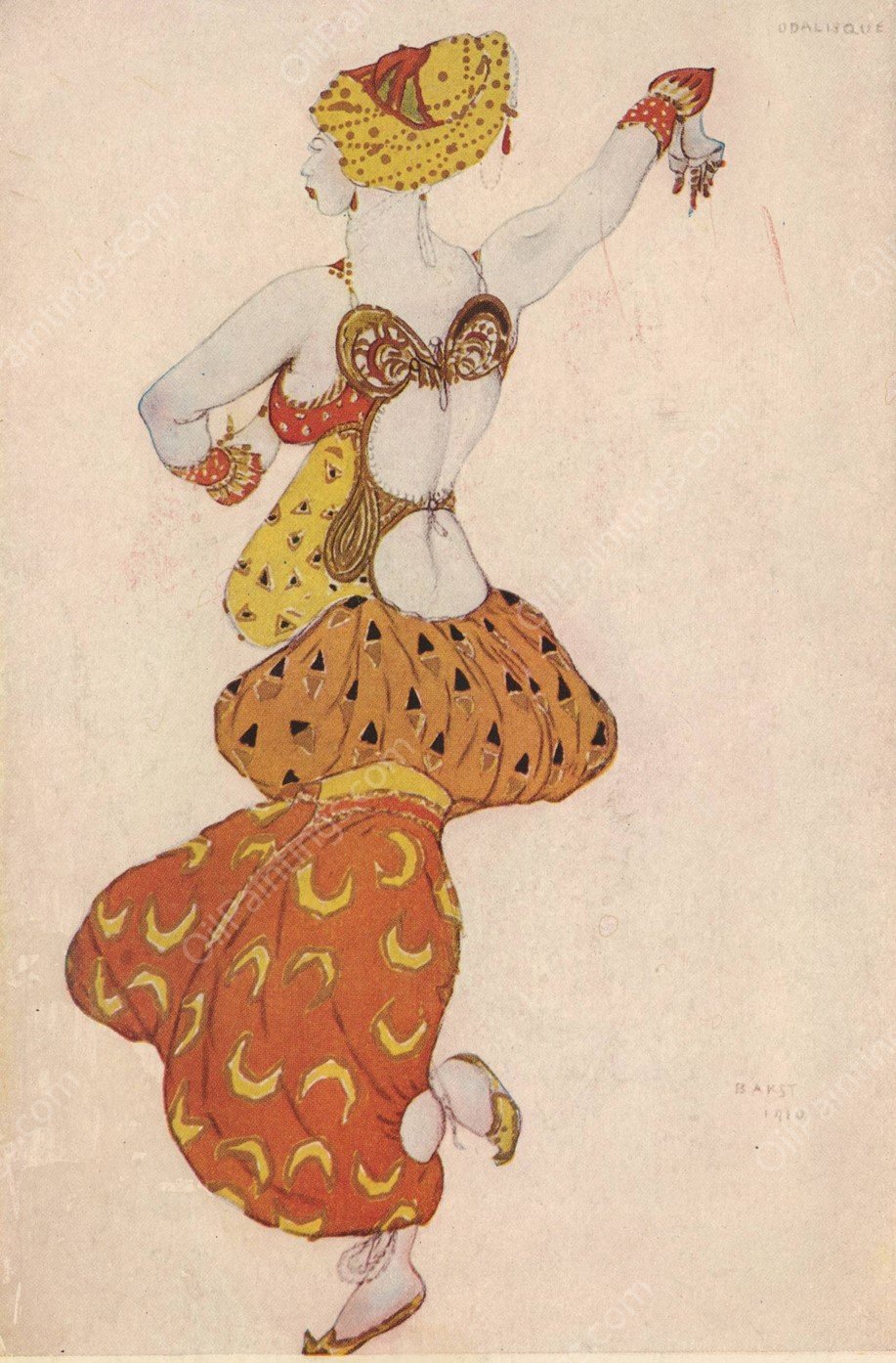 Odalisque in 'Scheherazade' by Leon Bakst - Hand-Painted Oil Painting Reproduction
