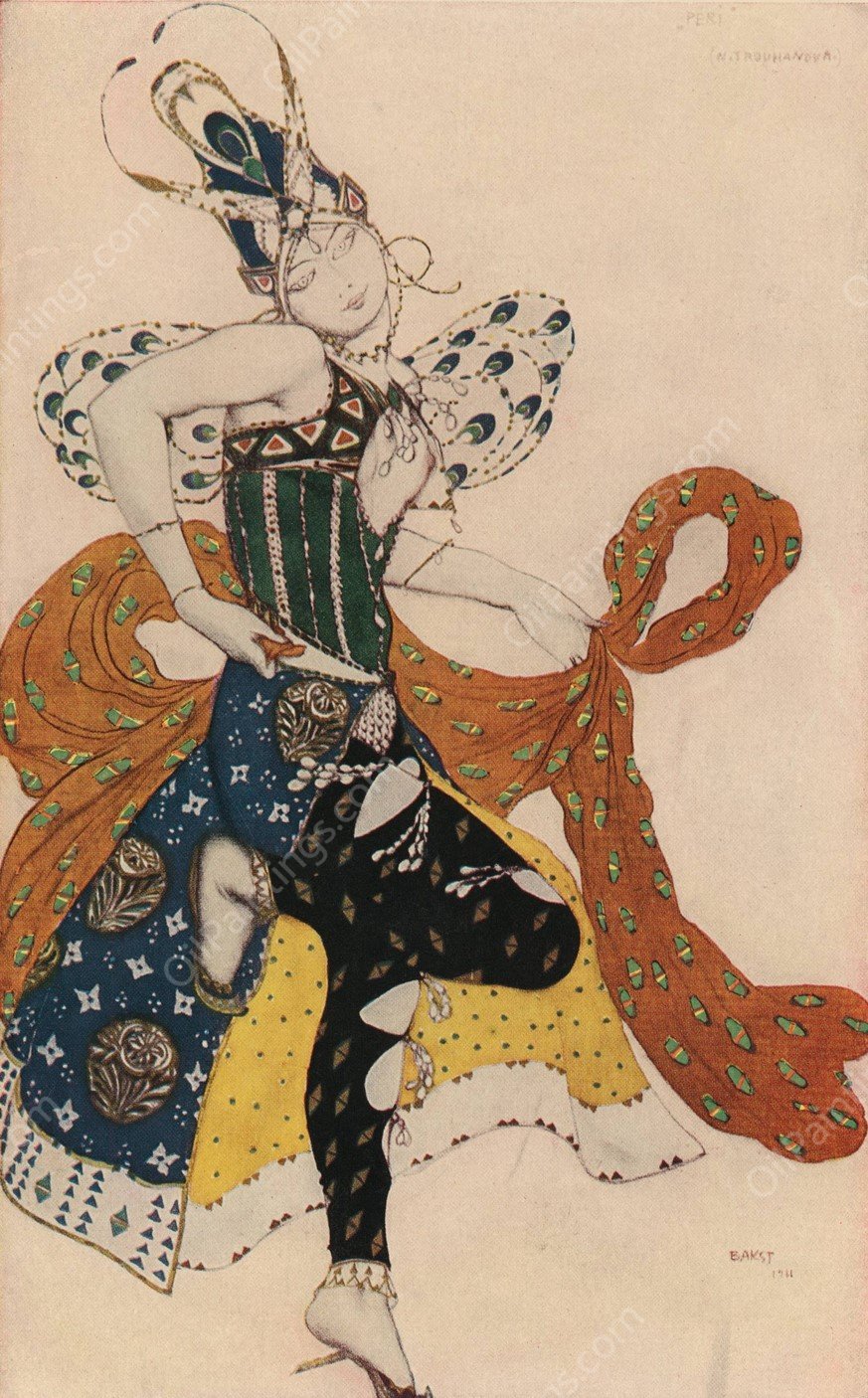 The Peri from 'Peri' by Leon Bakst - Hand-Painted Oil Painting Reproduction