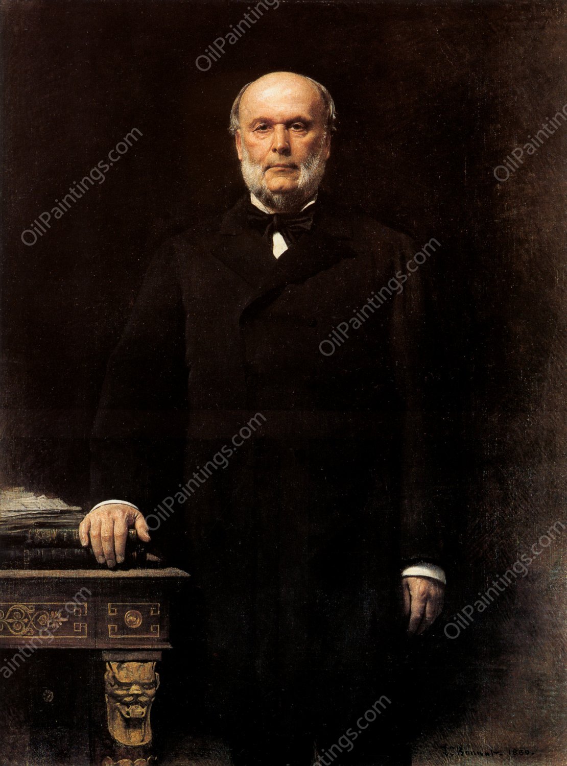 Portrait of Jules Grevy by Leon Bonnat - Hand-Painted Oil Painting Reproduction