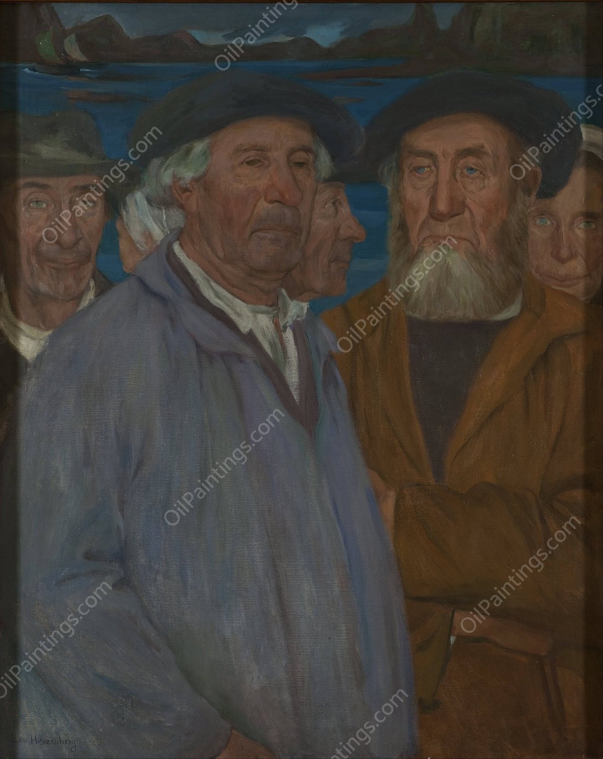 Rybacy  by Leon Hirszenberg - Hand-Painted Oil Painting Reproduction