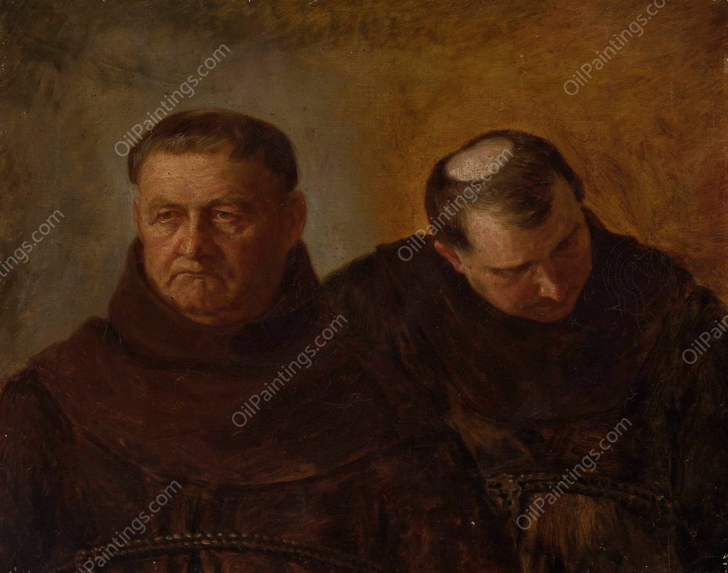 Monks by Leon Kaplinski - Hand-Painted Oil Painting Reproduction