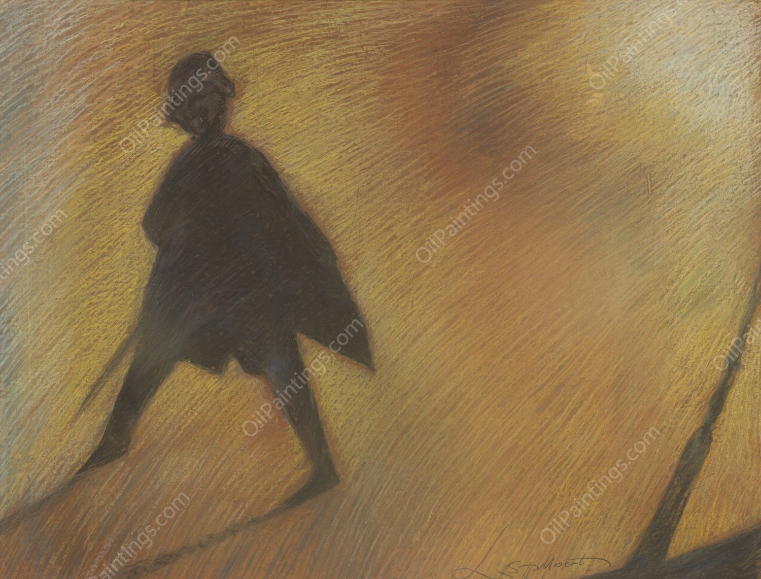 Het einde van een mooie dag - Figuur in tegenlicht  by Leon Spilliaert - Hand-Painted Oil Painting Reproduction