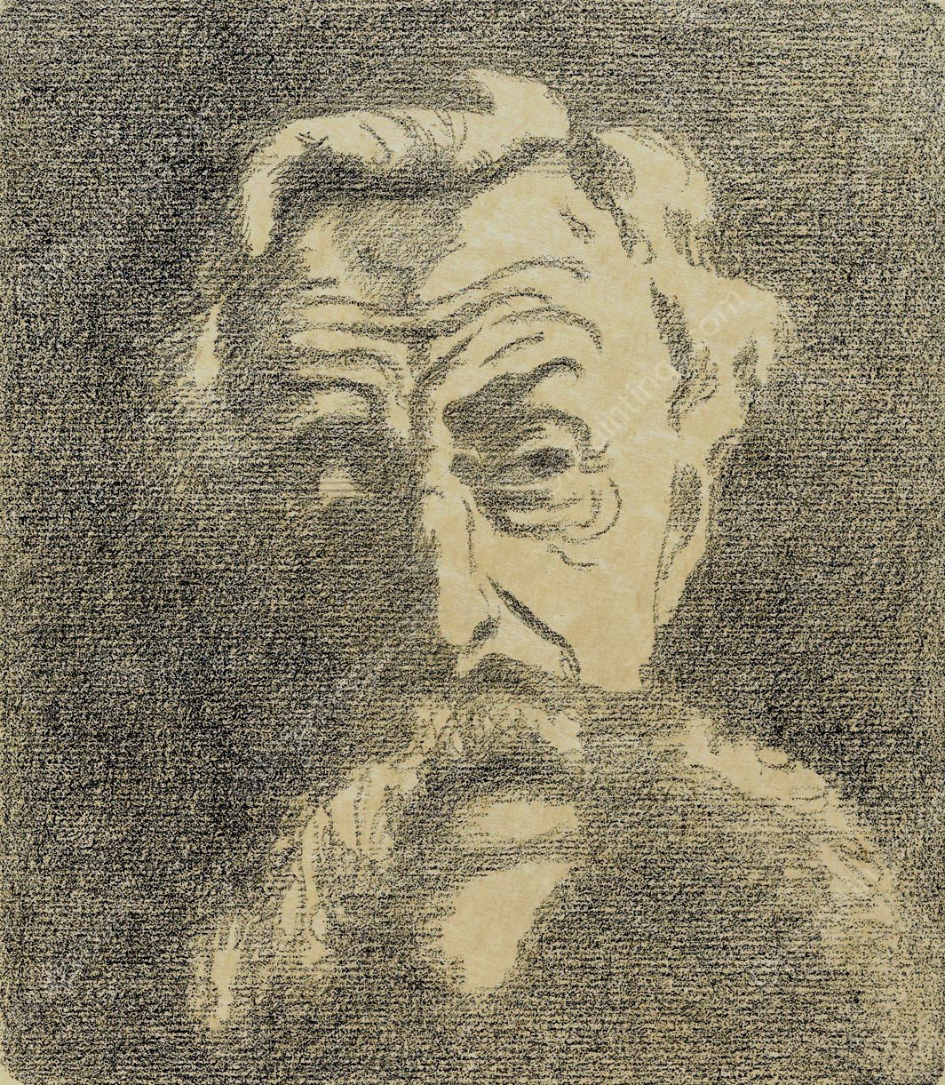 Portret van Emile Verhaeren  by Leon Spilliaert - Hand-Painted Oil Painting Reproduction