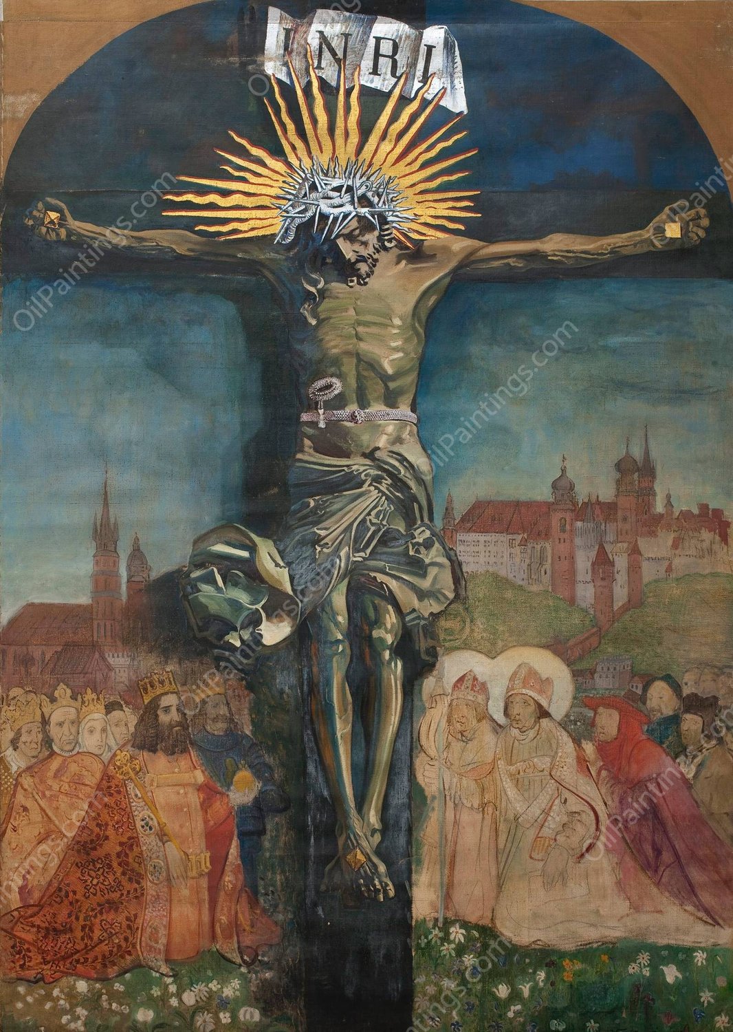 Christ on the cross  by Leon Wyczolkowski - Hand-Painted Oil Painting Reproduction