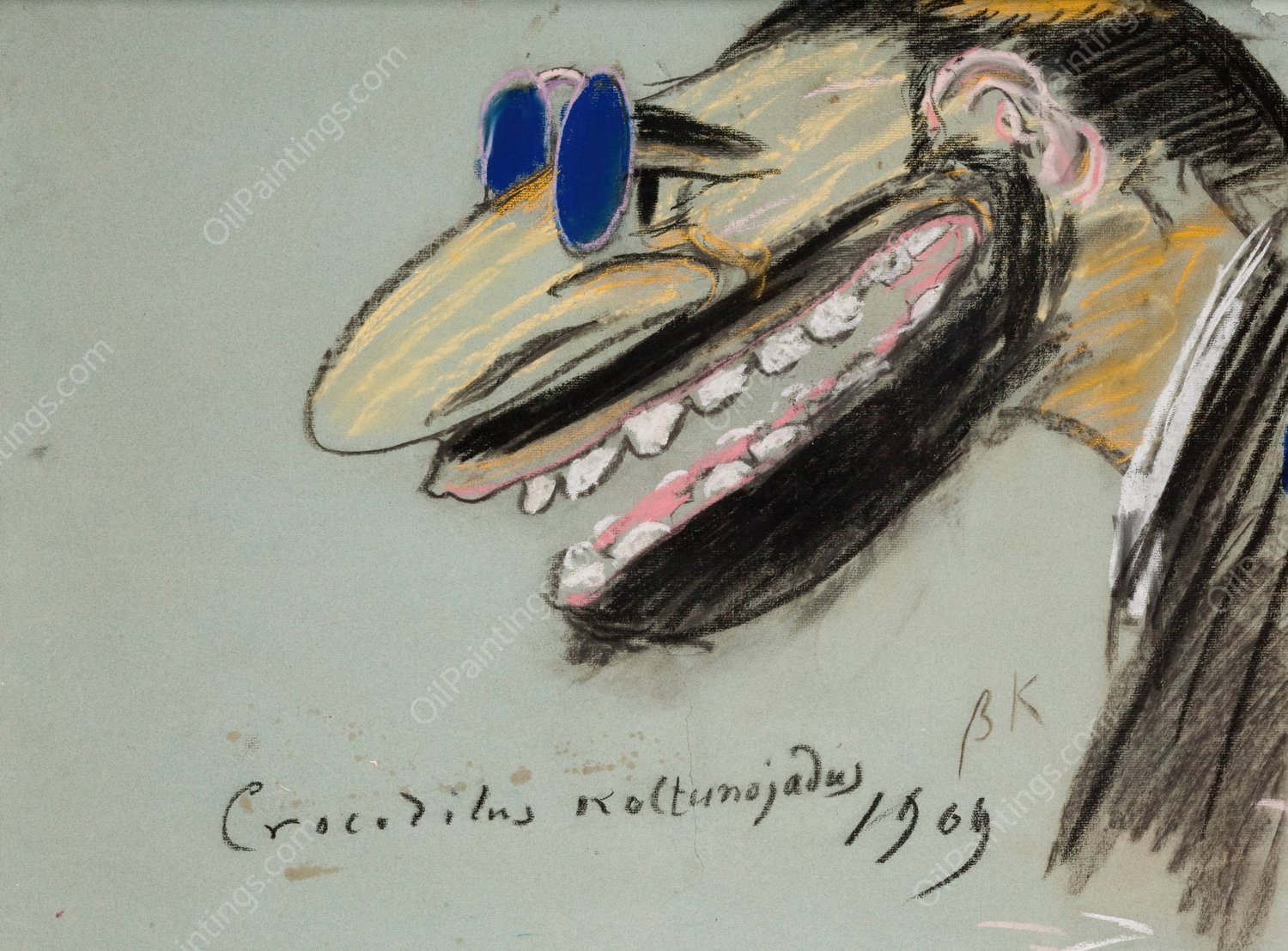 Karykatura Feliksa Jasienskiego  by Leon Wyczolkowski - Hand-Painted Oil Painting Reproduction