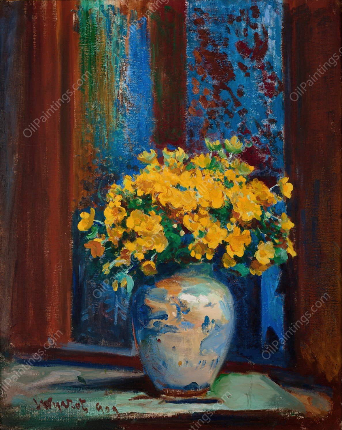 Marsh Marigolds  by Leon Wyczolkowski - Hand-Painted Oil Painting Reproduction