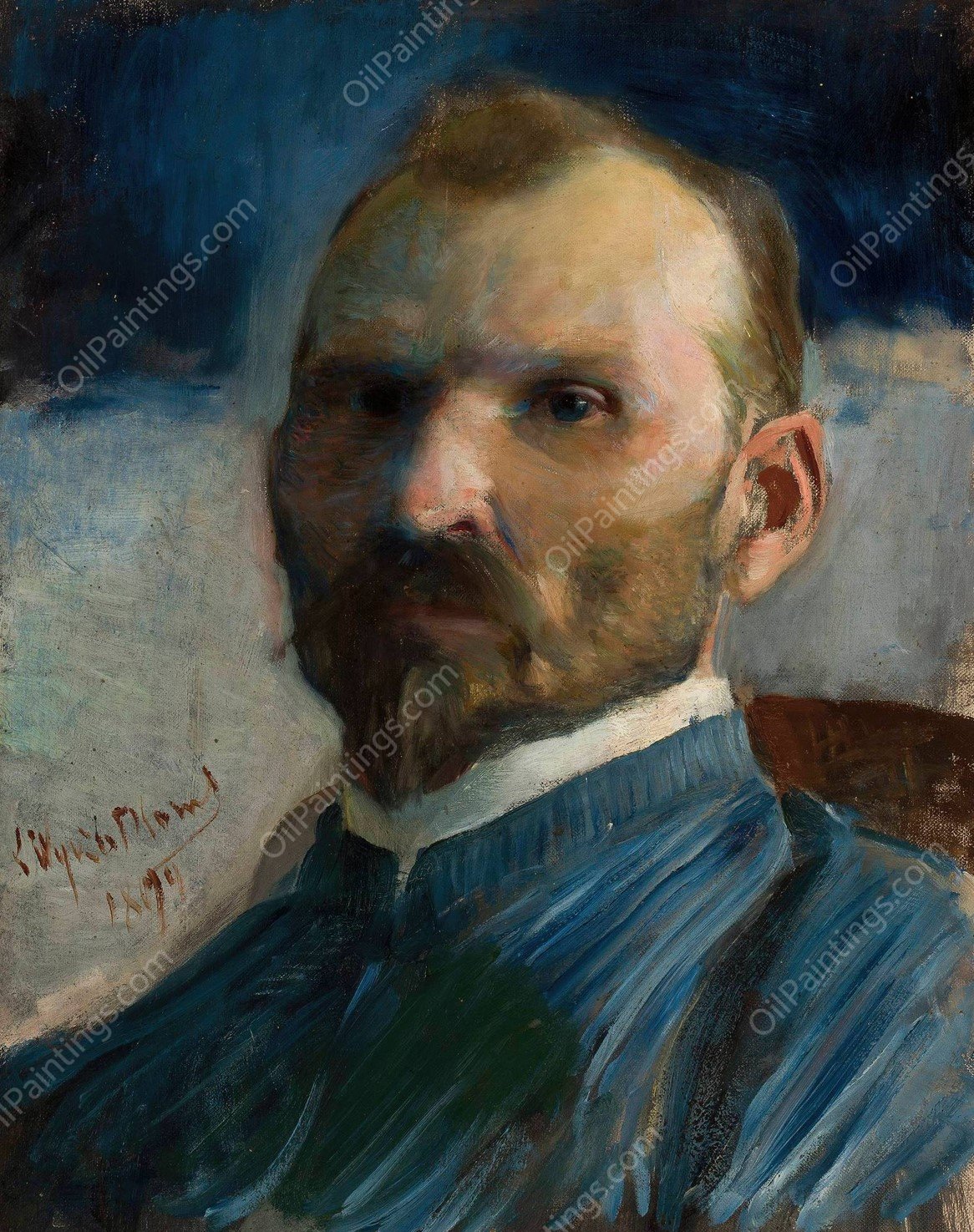 Self-portrait  by Leon Wyczolkowski - Hand-Painted Oil Painting Reproduction