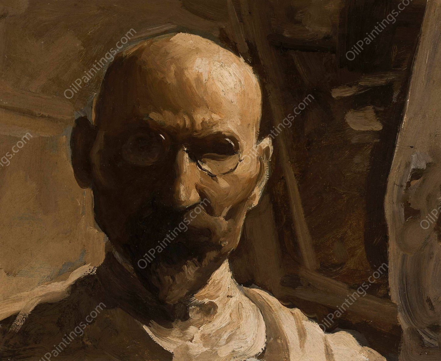 Self-portrait  by Leon Wyczolkowski - Hand-Painted Oil Painting Reproduction