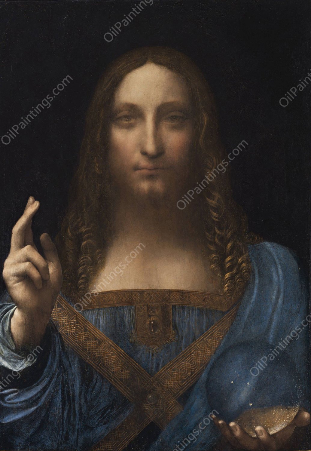 Salvator Mundi  by Leonardo Da Vinci - Hand-Painted Oil Painting Reproduction