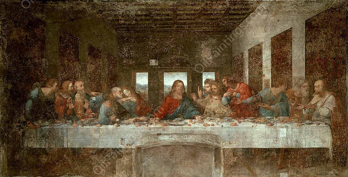 The Last Supper - Before Restoration by Leonardo Da Vinci - Hand-Painted Oil Painting Reproduction