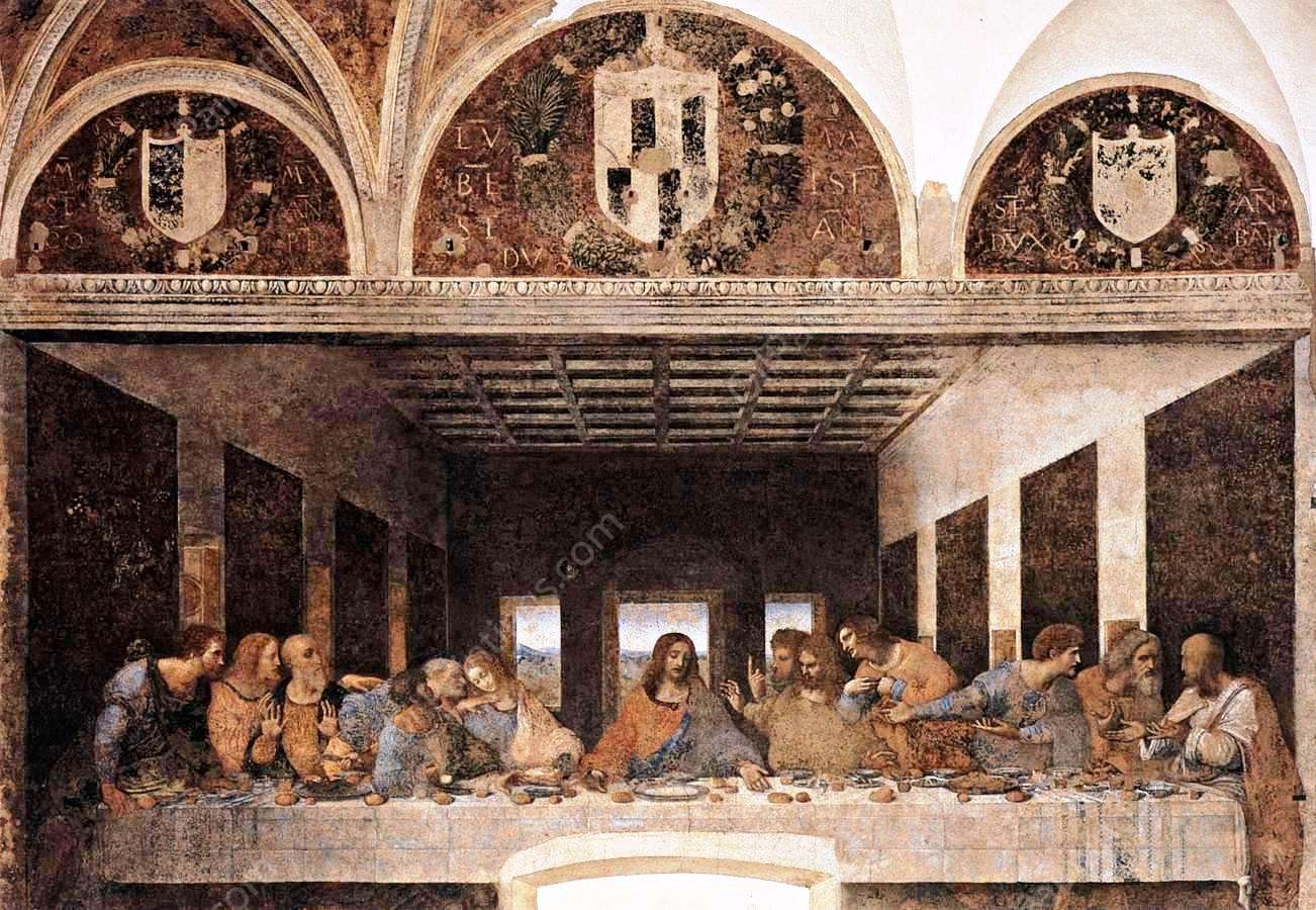 The Last Supper -  Full Version by Leonardo Da Vinci - Hand-Painted Oil Painting Reproduction