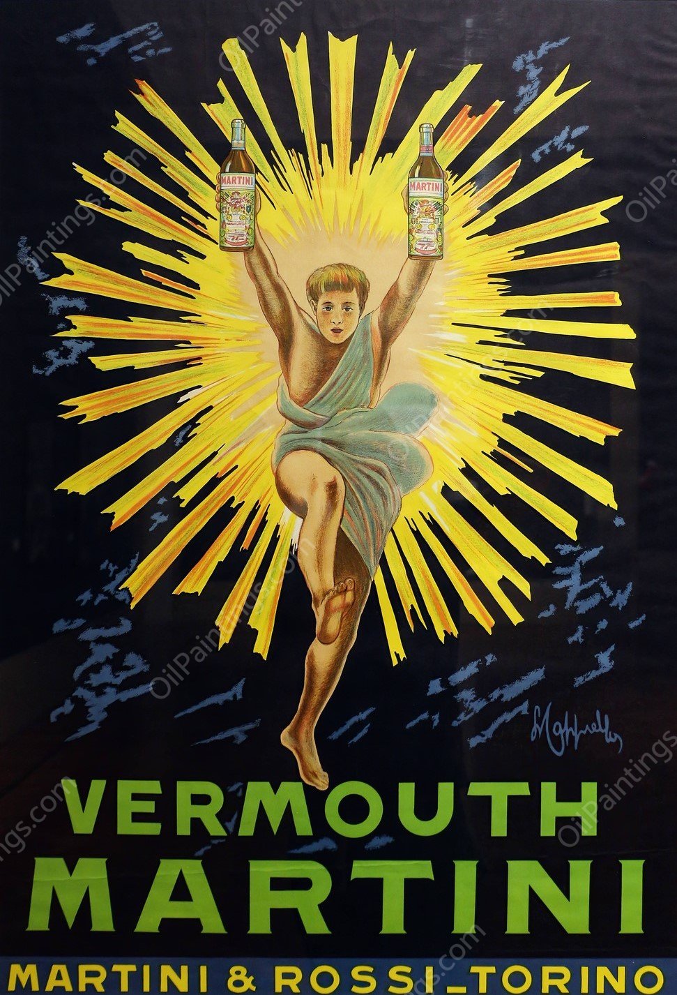 Vermouth Martini  by Leonetto Cappiello - Hand-Painted Oil Painting Reproduction