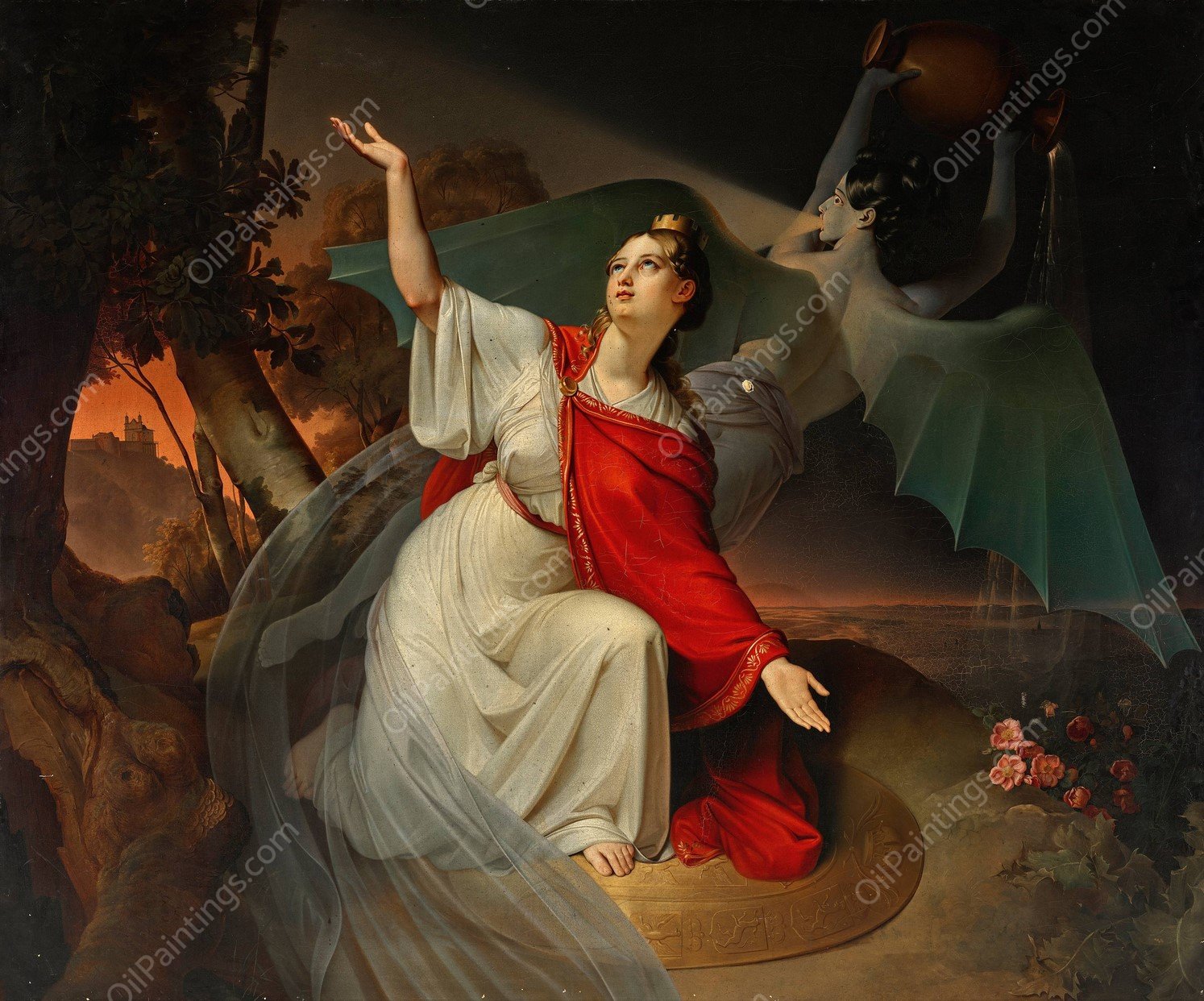 Austria und die Cholera  by Leopold Bucher - Hand-Painted Oil Painting Reproduction