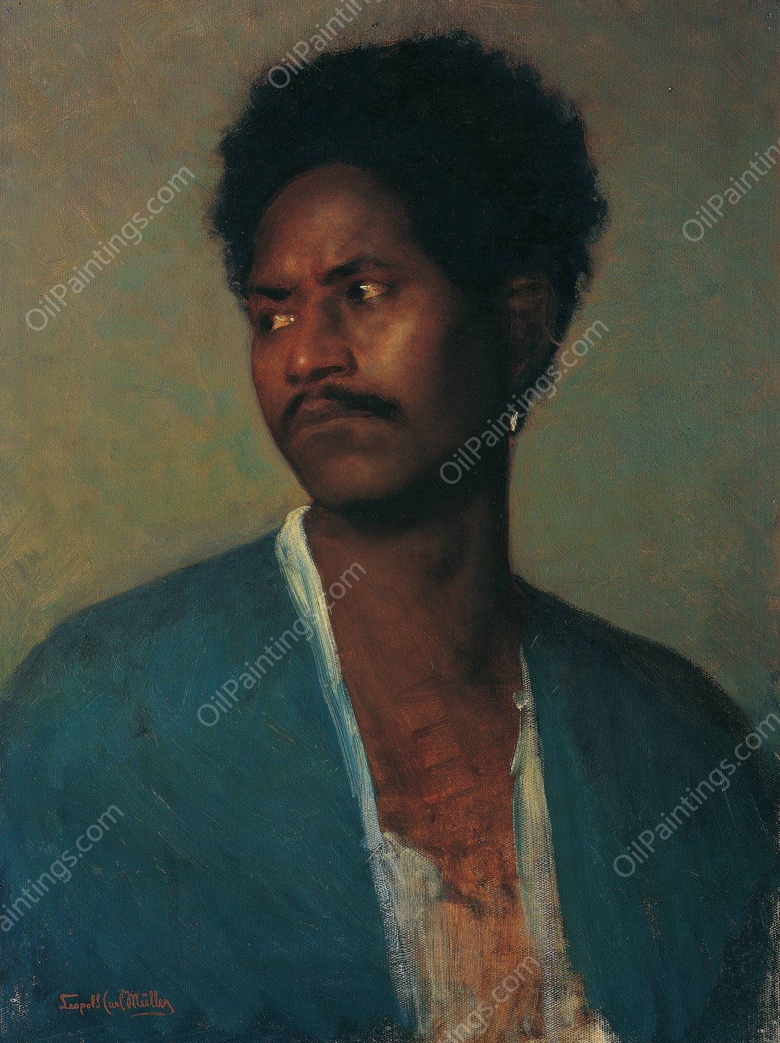 A Nubian by Leopold Carl Muller - Hand-Painted Oil Painting Reproduction