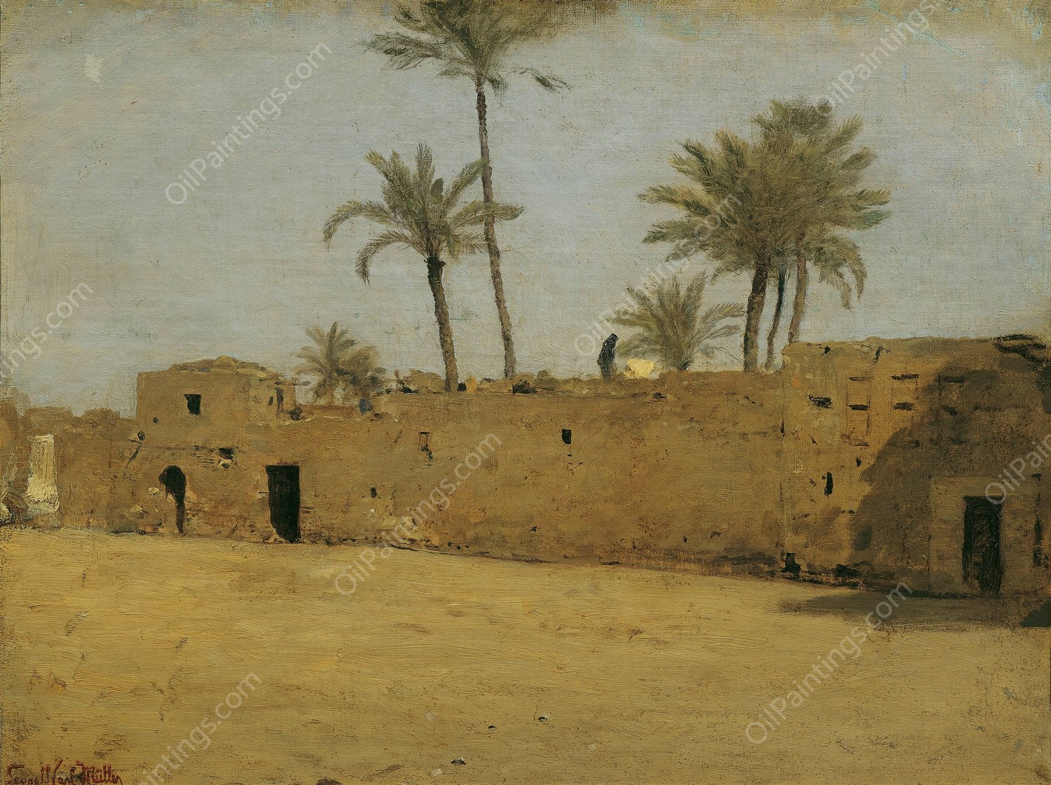 Das Dorf Matarije  by Leopold Carl Muller - Hand-Painted Oil Painting Reproduction