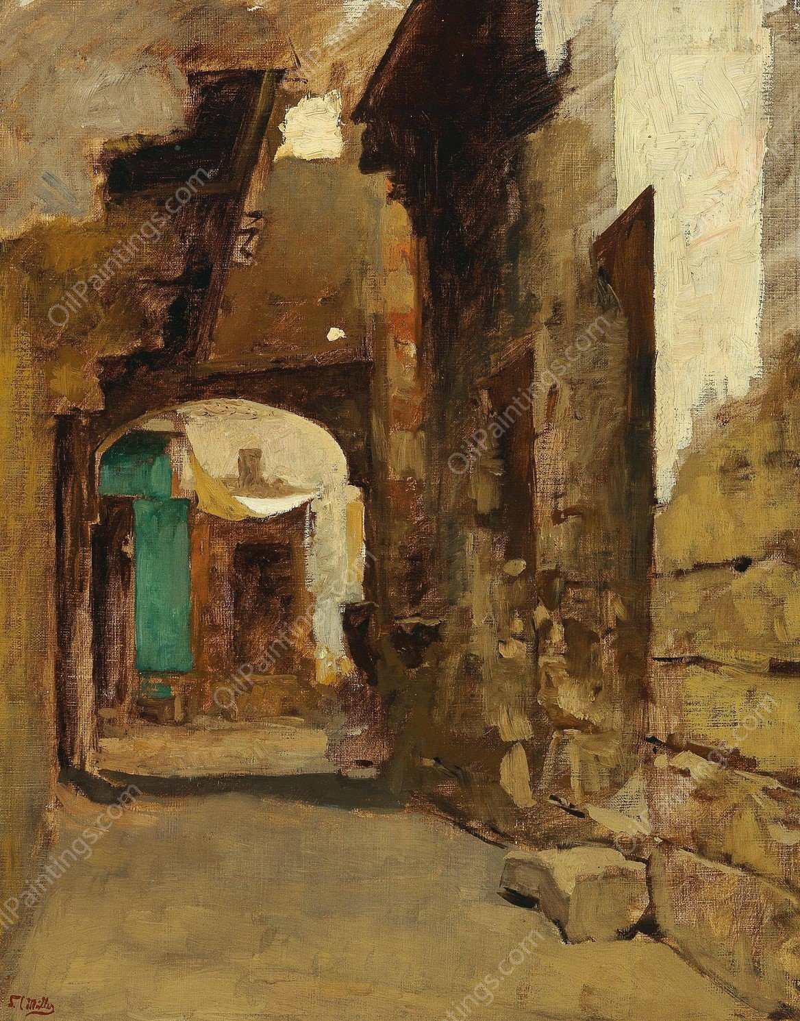 Oriental Street by Leopold Carl Muller - Hand-Painted Oil Painting Reproduction
