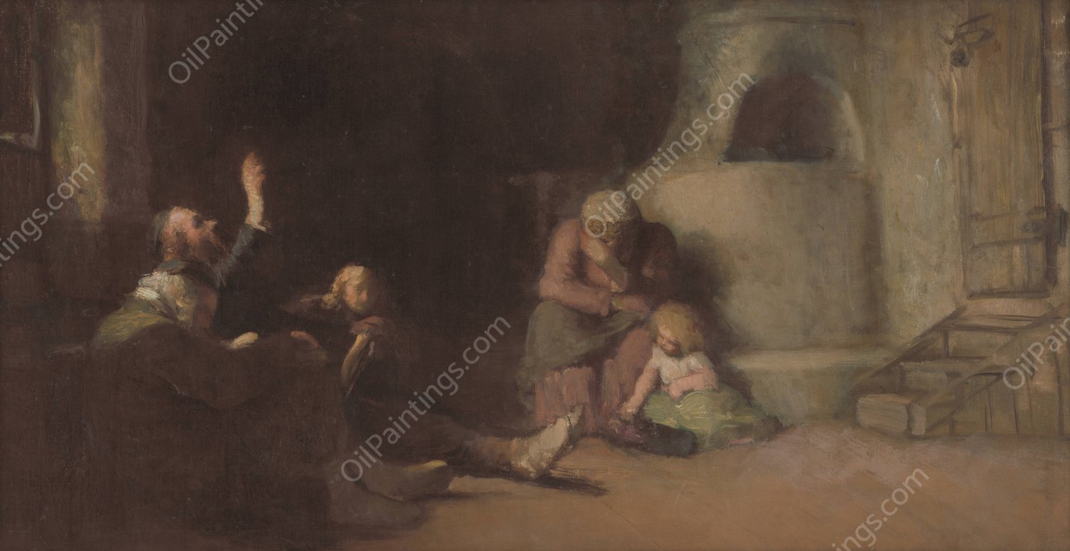 Figural composition  by Leopold Horovitz - Hand-Painted Oil Painting Reproduction