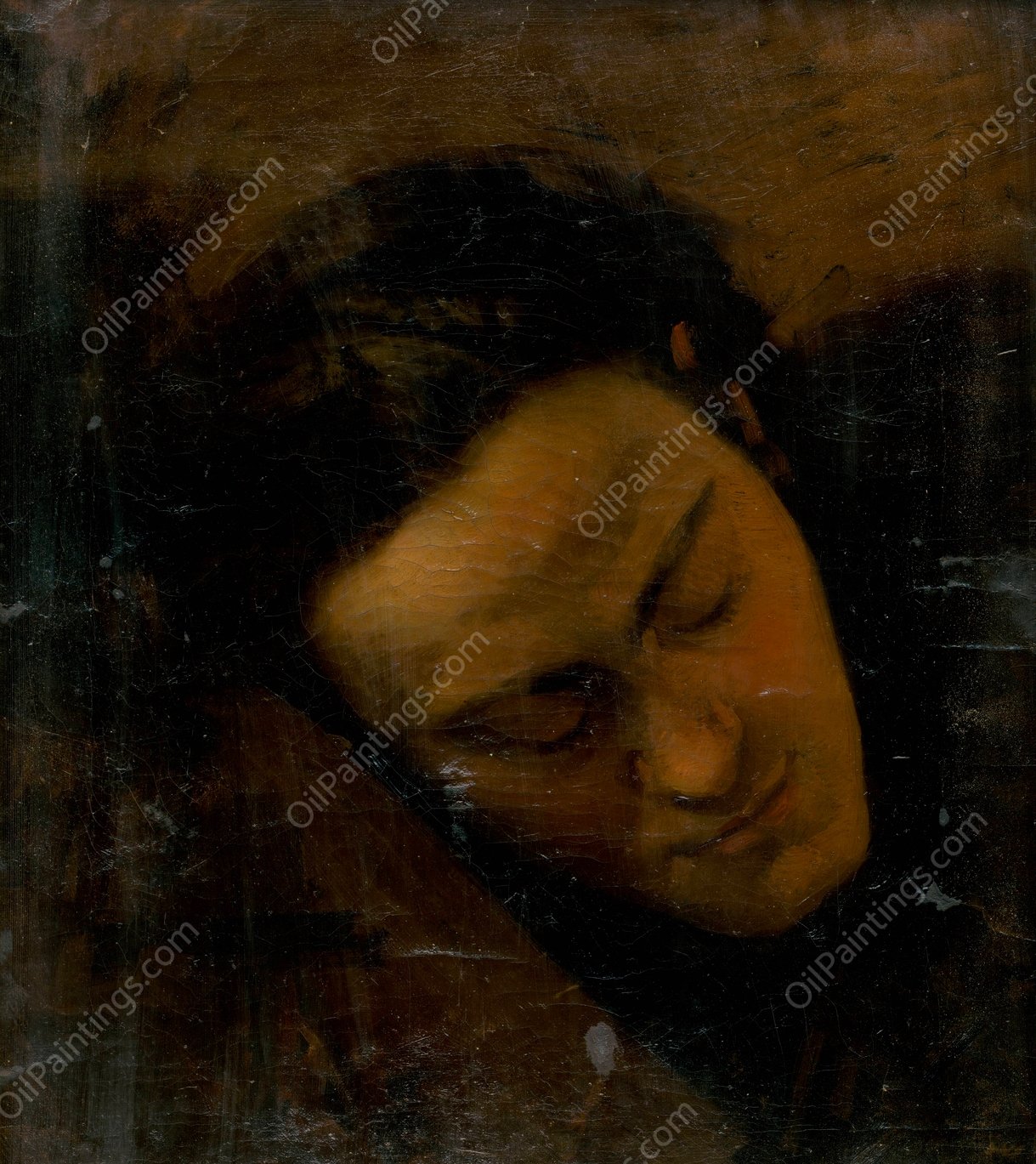 Head Study of a Man  by Leopold Horovitz - Hand-Painted Oil Painting Reproduction