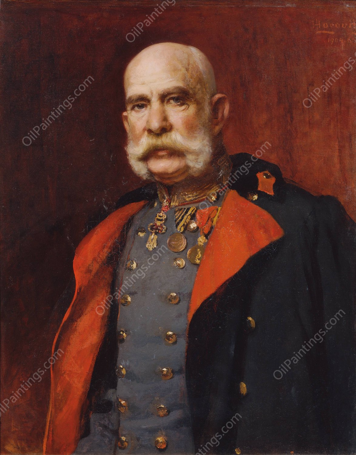 Kaiser Franz Joseph I.  by Leopold Horovitz - Hand-Painted Oil Painting Reproduction