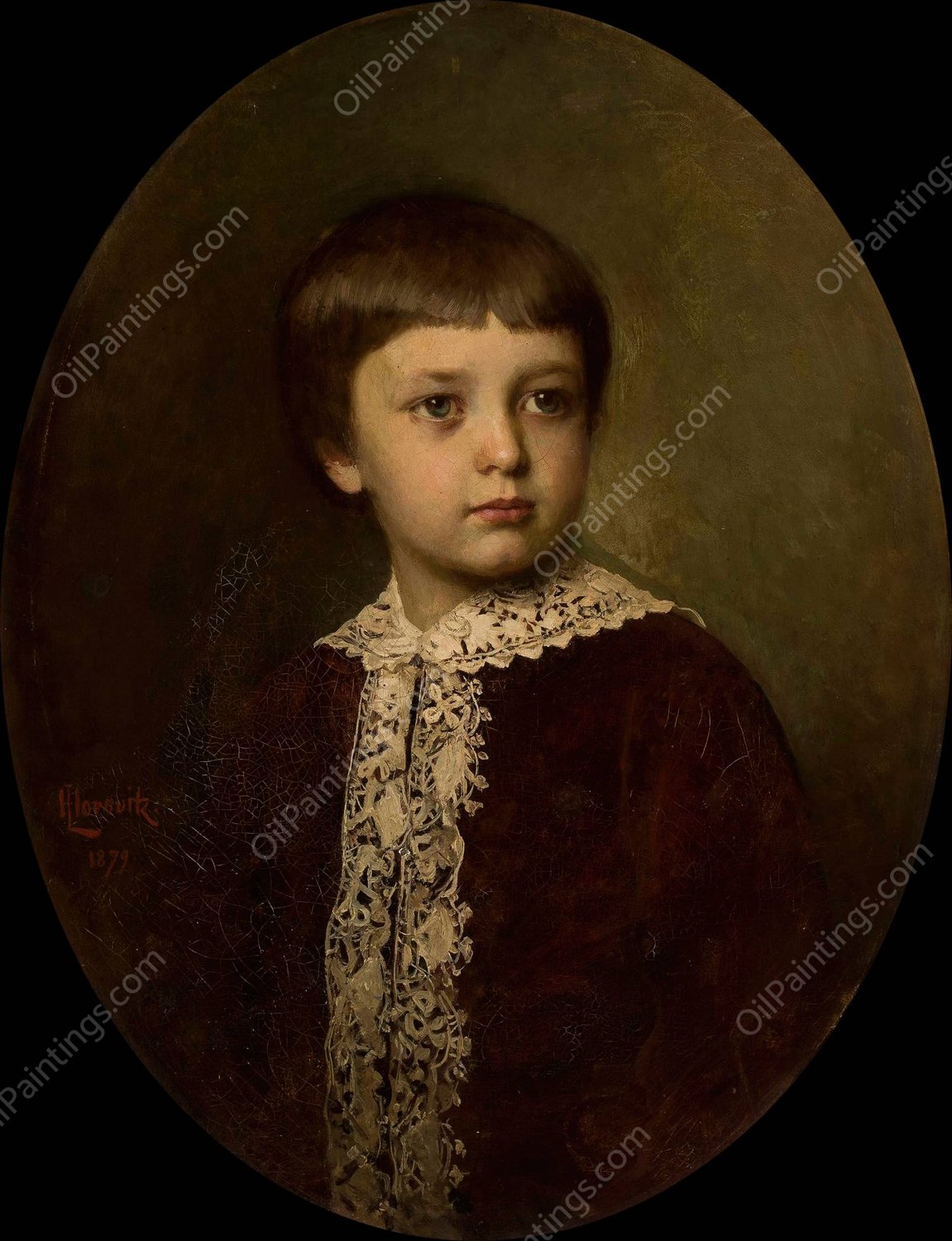 Portrait of a boy  by Leopold Horowitz - Hand-Painted Oil Painting Reproduction