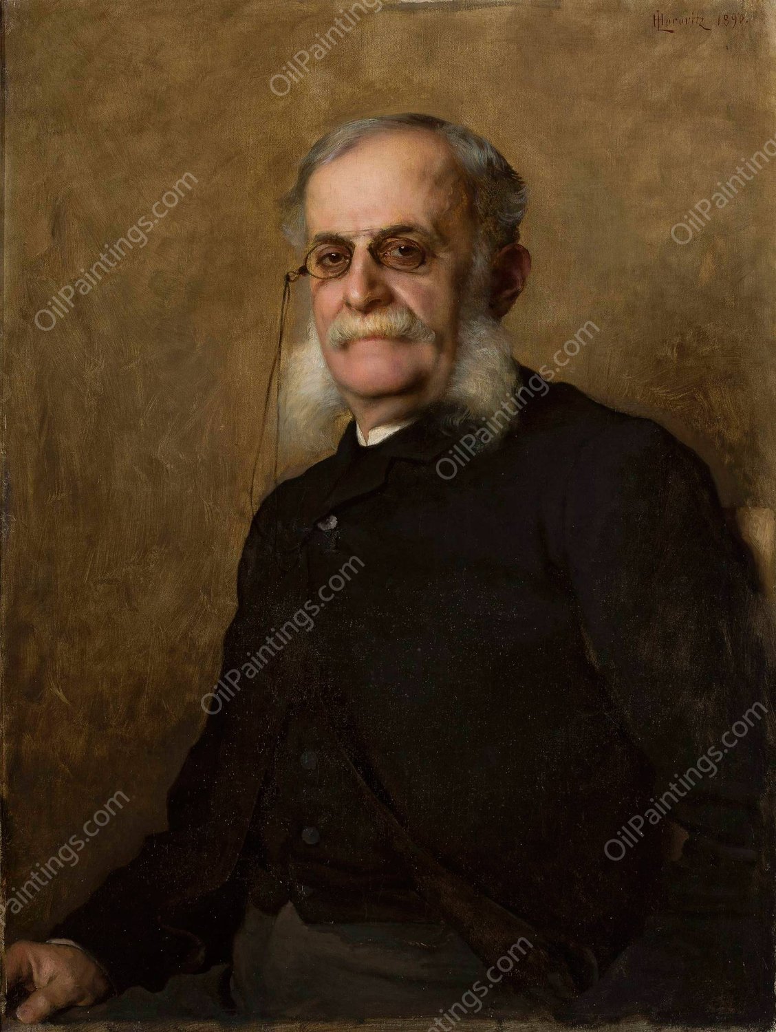 Portrait of Edward Leo  by Leopold Horowitz - Hand-Painted Oil Painting Reproduction