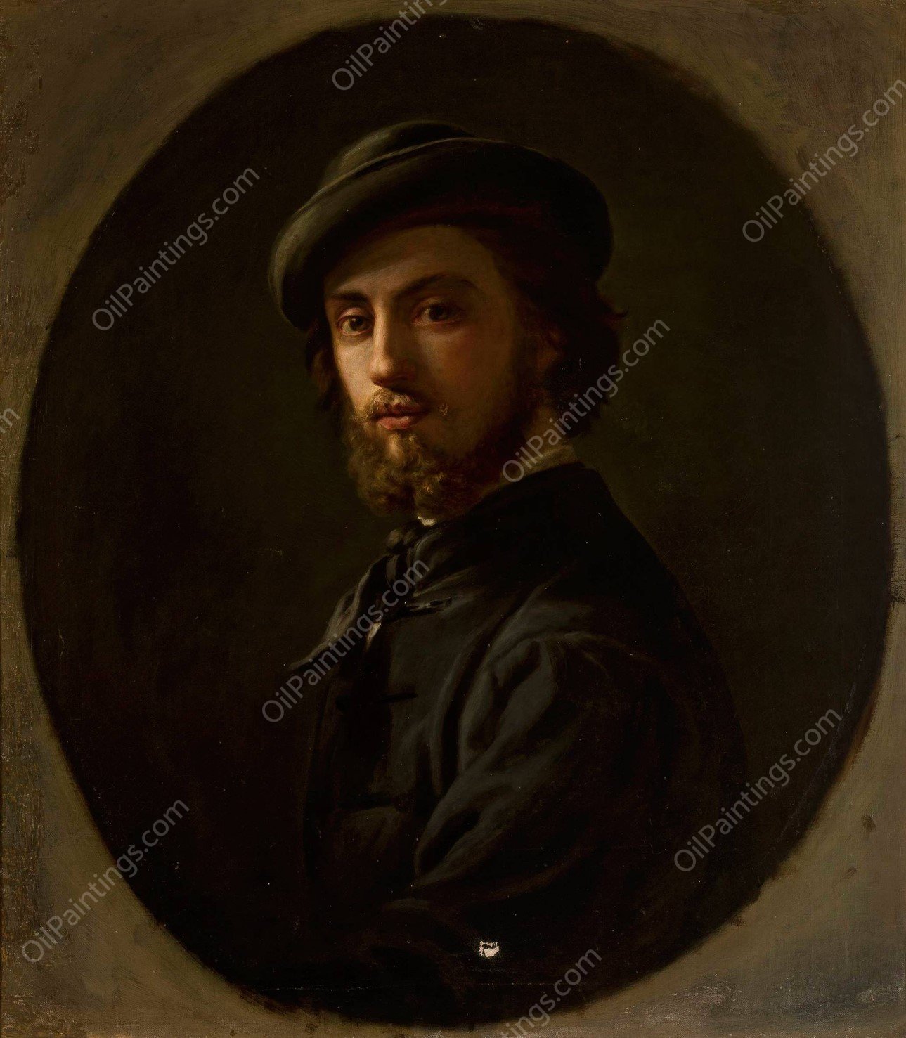 Self-portrait as a young man  by Leopold Horowitz - Hand-Painted Oil Painting Reproduction