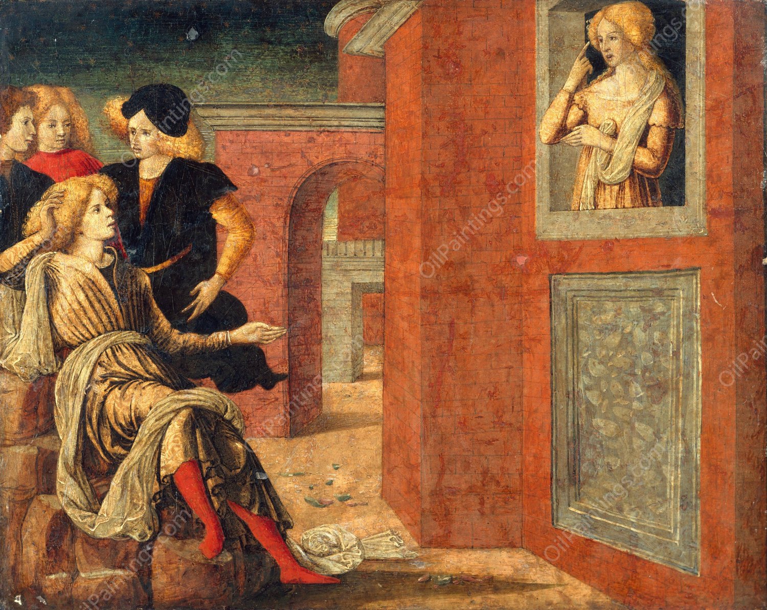 Scene from a Novella by Liberale Da Verona - Hand-Painted Oil Painting Reproduction