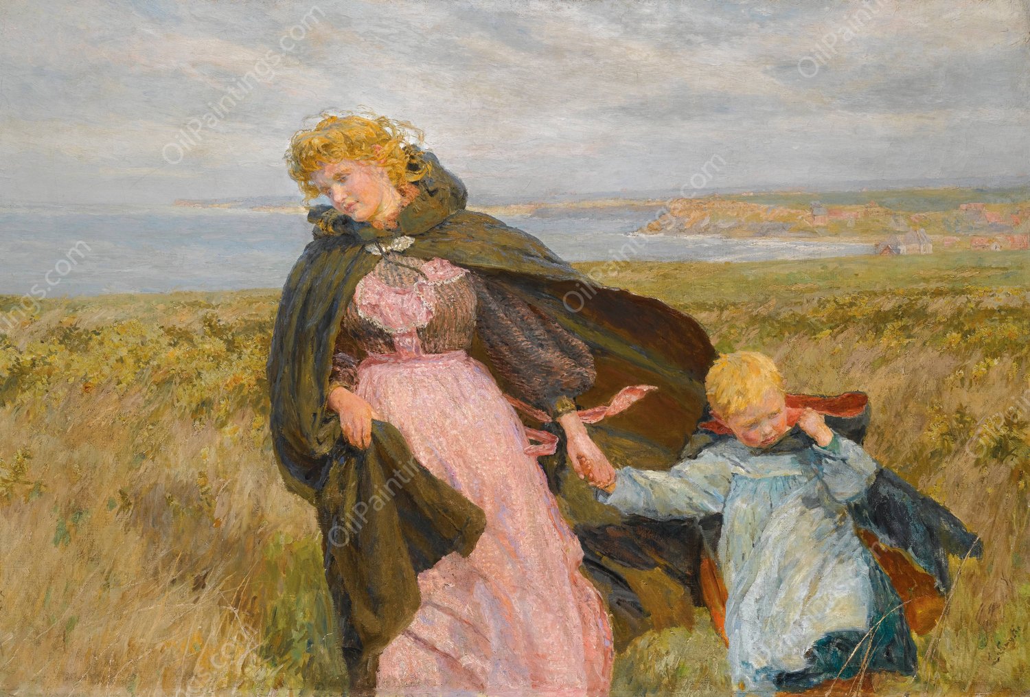 The Breeze's Kiss by Lionel Percy Smythe - Hand-Painted Oil Painting Reproduction