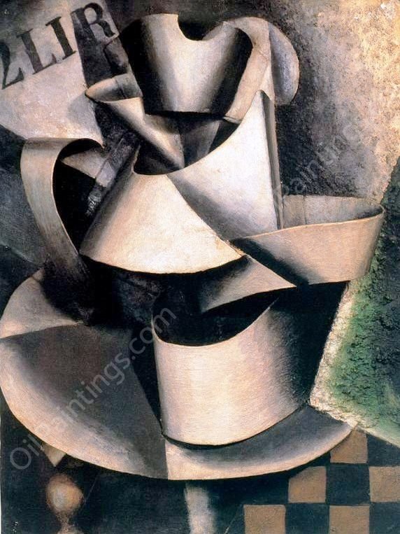 Die Kanne auf dem Tisch Plastisches Gemalde by Liubov Popova - Hand-Painted Oil Painting Reproduction