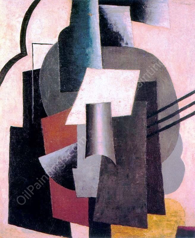 Malerische Architektonik mit drei Streifen by Liubov Popova - Hand-Painted Oil Painting Reproduction