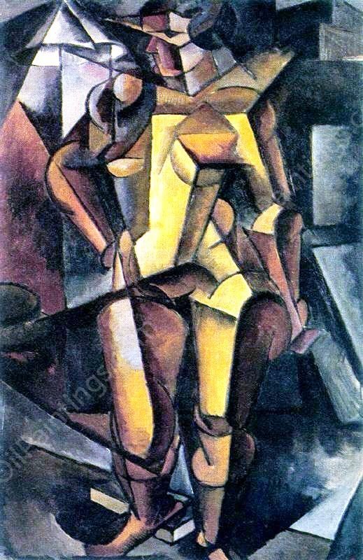 Modellstudie by Liubov Popova - Hand-Painted Oil Painting Reproduction