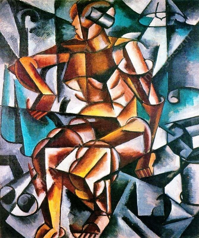 Sitzender Weiblicher Akt by Liubov Popova - Hand-Painted Oil Painting Reproduction