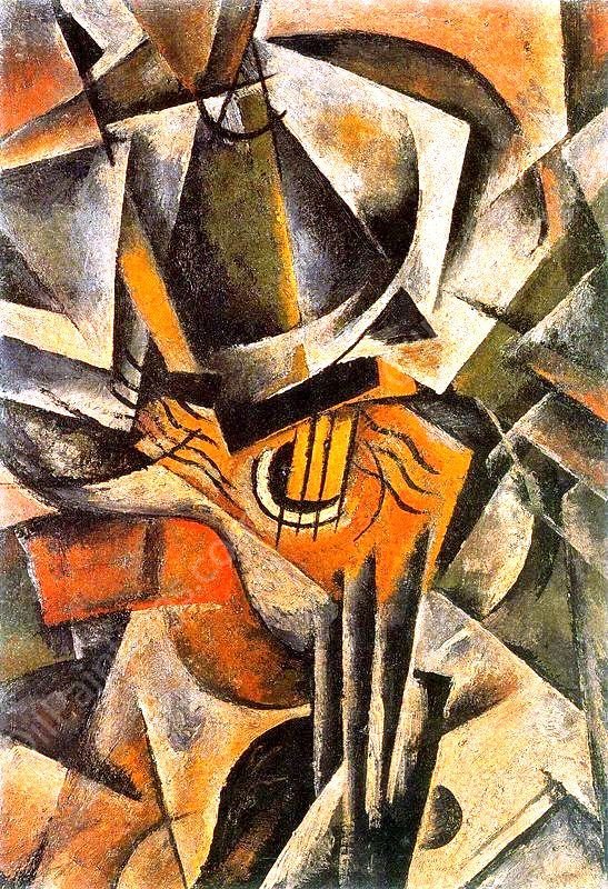 Stilleben mit Gitarre by Liubov Popova - Hand-Painted Oil Painting Reproduction