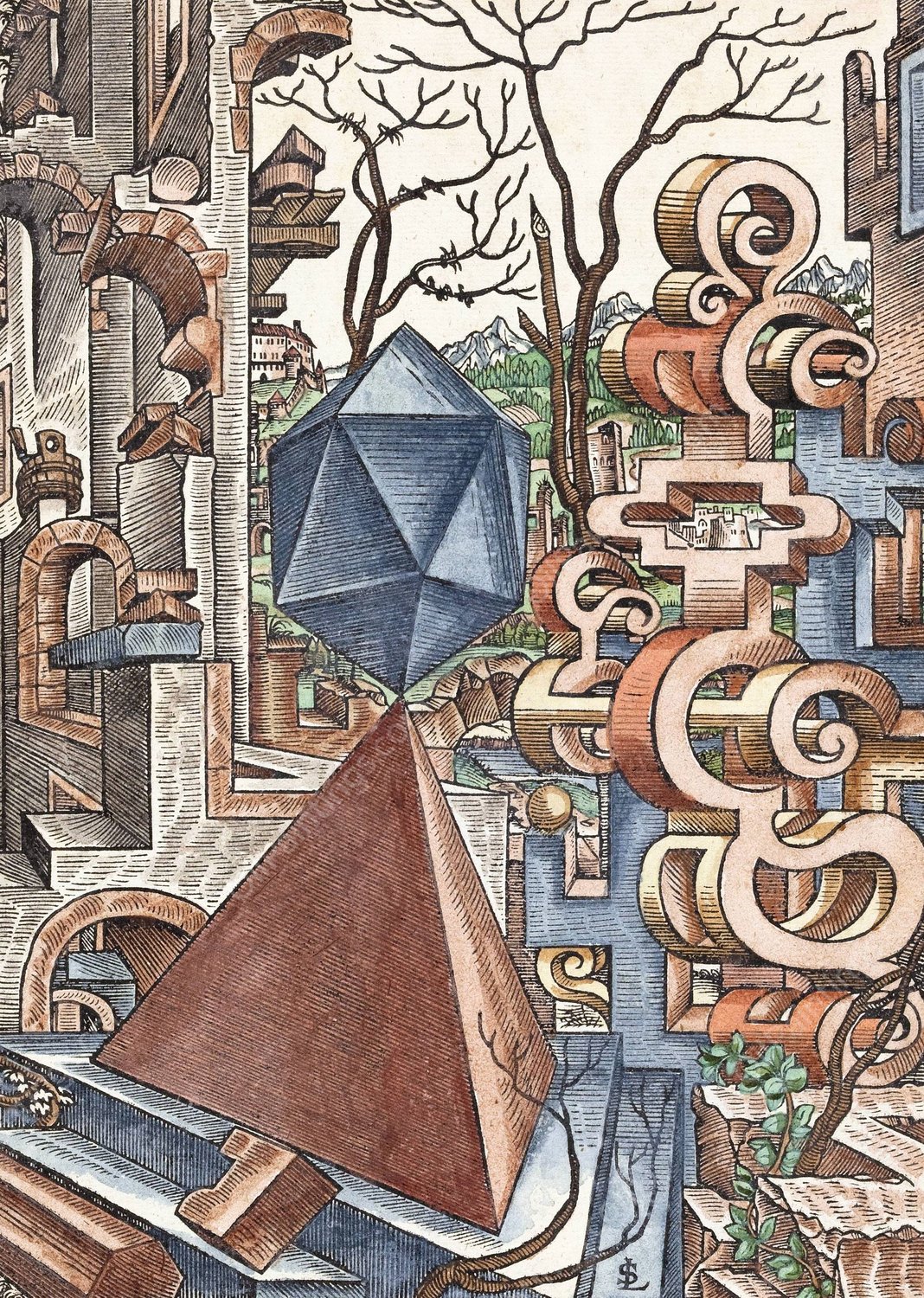 Geometria et Perspectiva 02  by Lorenz Stoer - Hand-Painted Oil Painting Reproduction