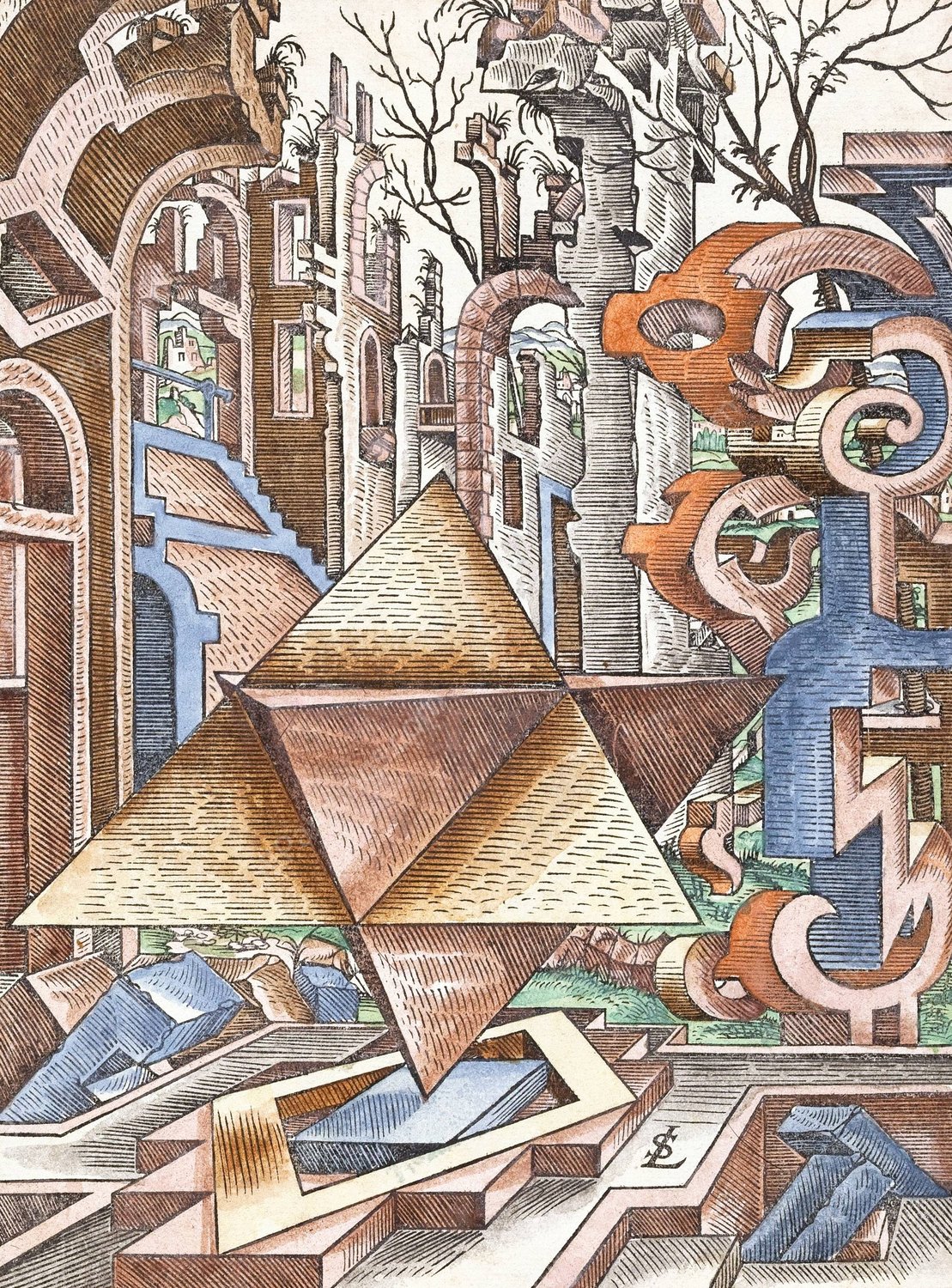 Geometria et Perspectiva 06  by Lorenz Stoer - Hand-Painted Oil Painting Reproduction