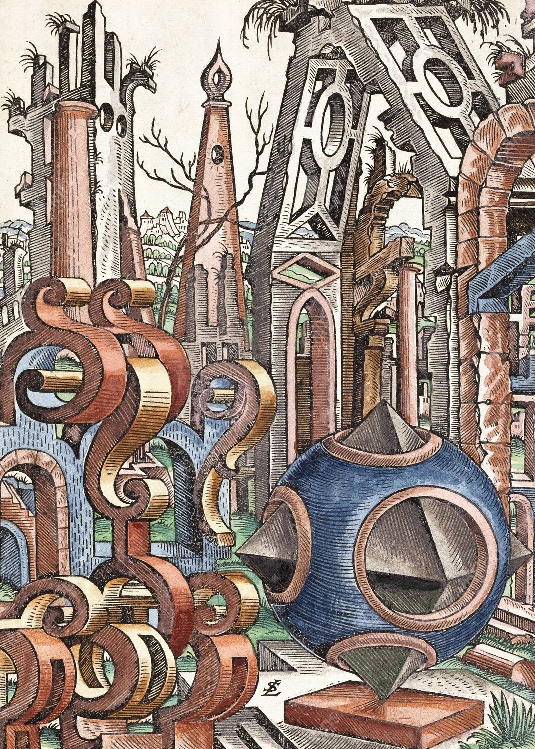 Geometria et Perspectiva 08  by Lorenz Stoer - Hand-Painted Oil Painting Reproduction