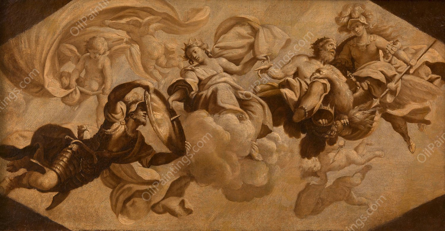 Allegorie auf den militarischen Ruhm des Generals Montecuccoli  by Lorenzo Pasinelli - Hand-Painted Oil Painting Reproduction