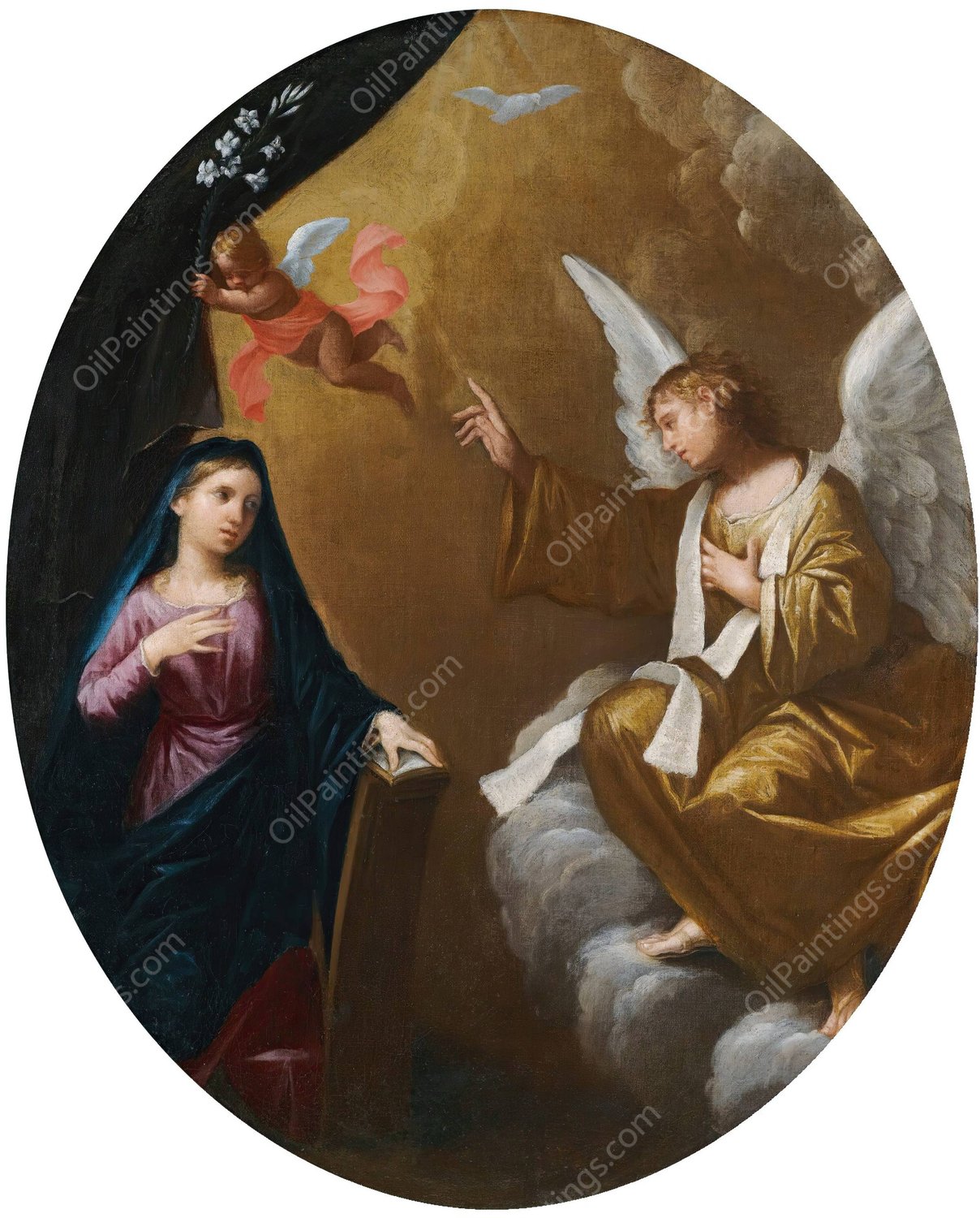 The Annunciation by Lorenzo Pasinelli - Hand-Painted Oil Painting Reproduction