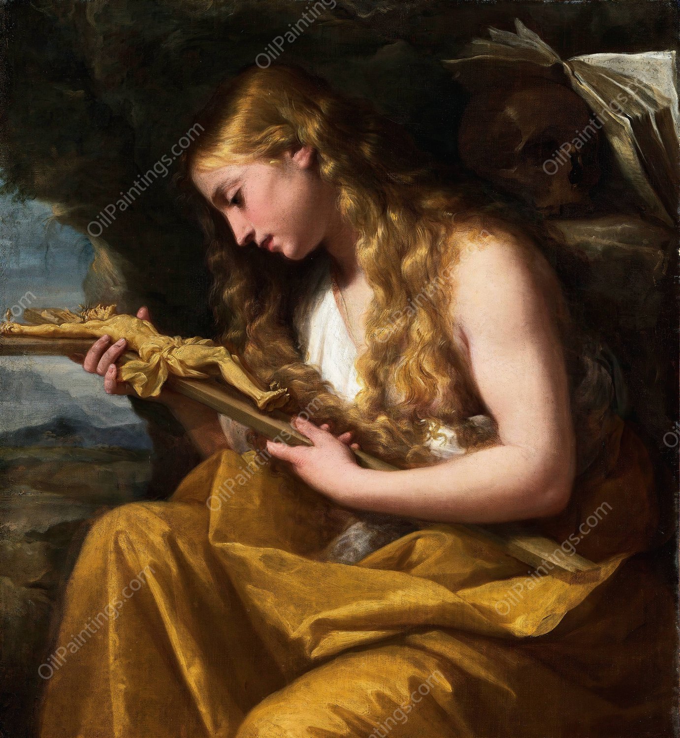 The Penitent Magdalene by Lorenzo Pasinelli - Hand-Painted Oil Painting Reproduction