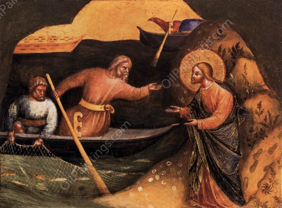 Calling of the Apostles Peter and Andrew by Lorenzo Veneziano - Hand-Painted Oil Painting Reproduction