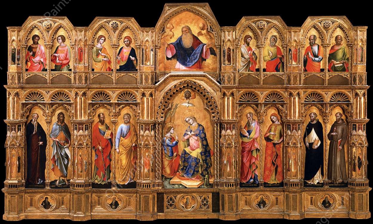 Lion Polyptych by Lorenzo Veneziano - Hand-Painted Oil Painting Reproduction