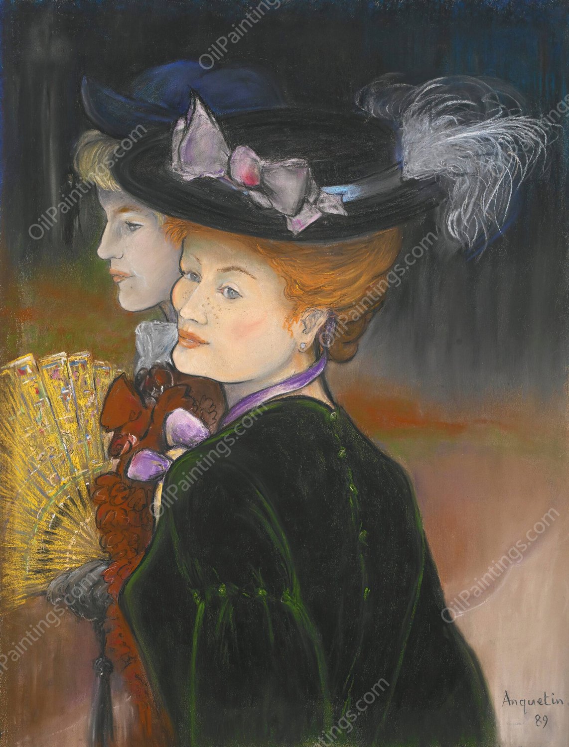 Deux elegantes Aux Bois  by Louis Anquetin - Hand-Painted Oil Painting Reproduction