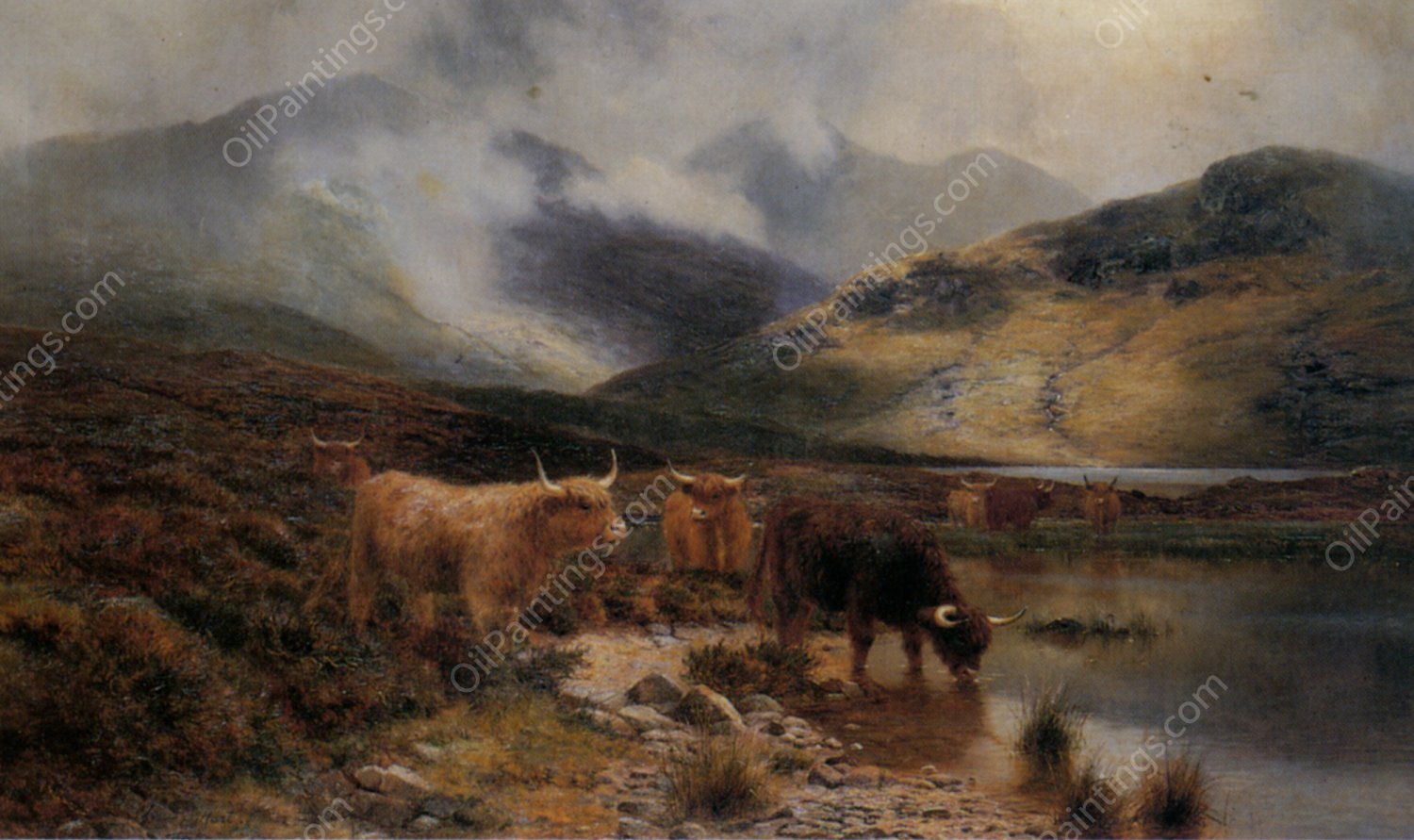 By an Argyllshire Loch Between the Showers by Louis Bosworth Hurt - Hand-Painted Oil Painting Reproduction