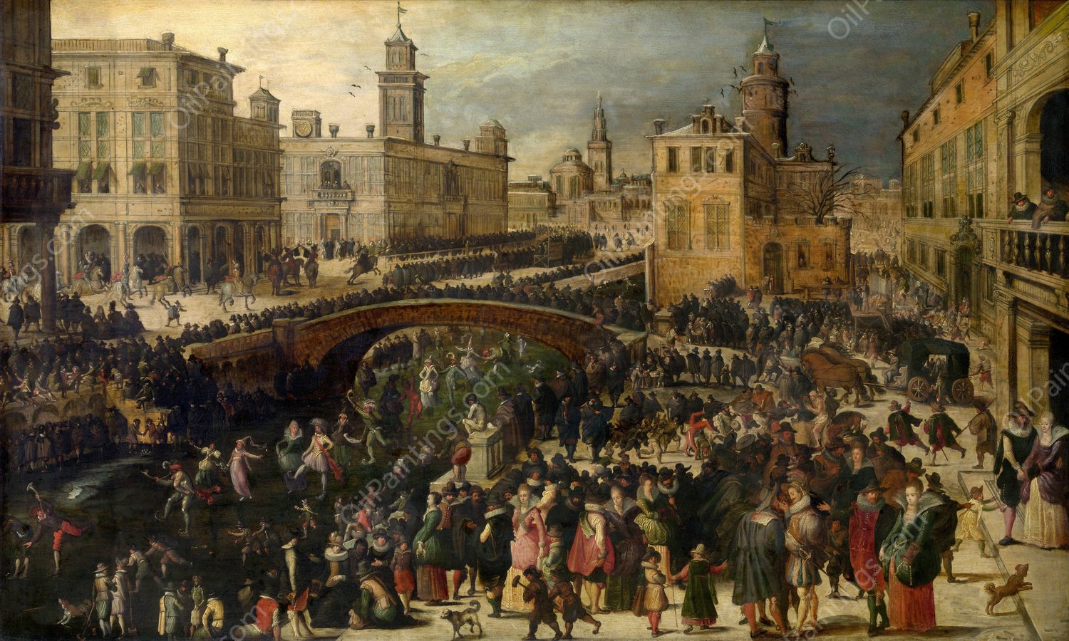 Shrove Tuesday on the Ice by Louis De Caullery - Hand-Painted Oil Painting Reproduction