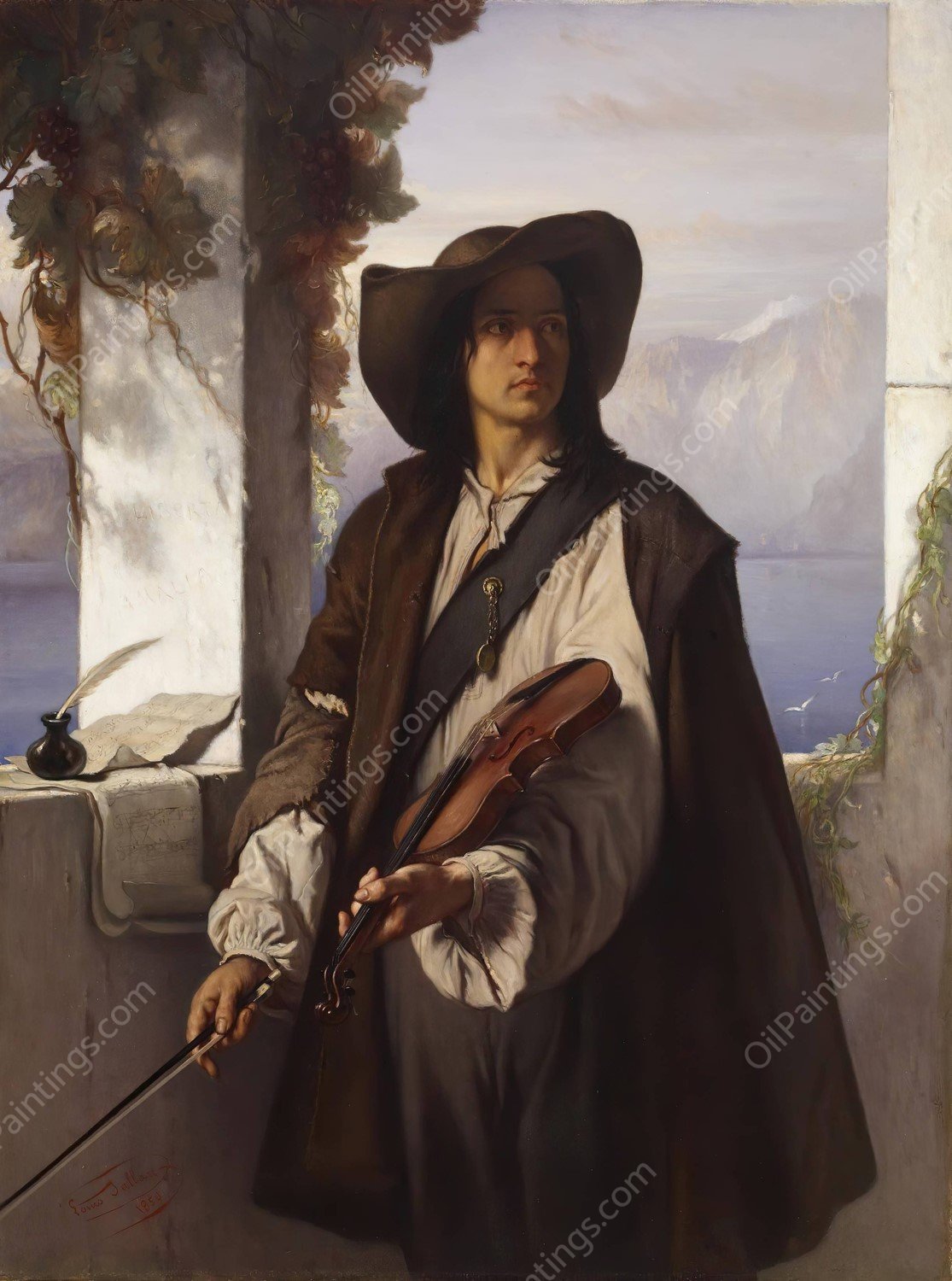 Art and Liberty  by Louis Gallait - Hand-Painted Oil Painting Reproduction