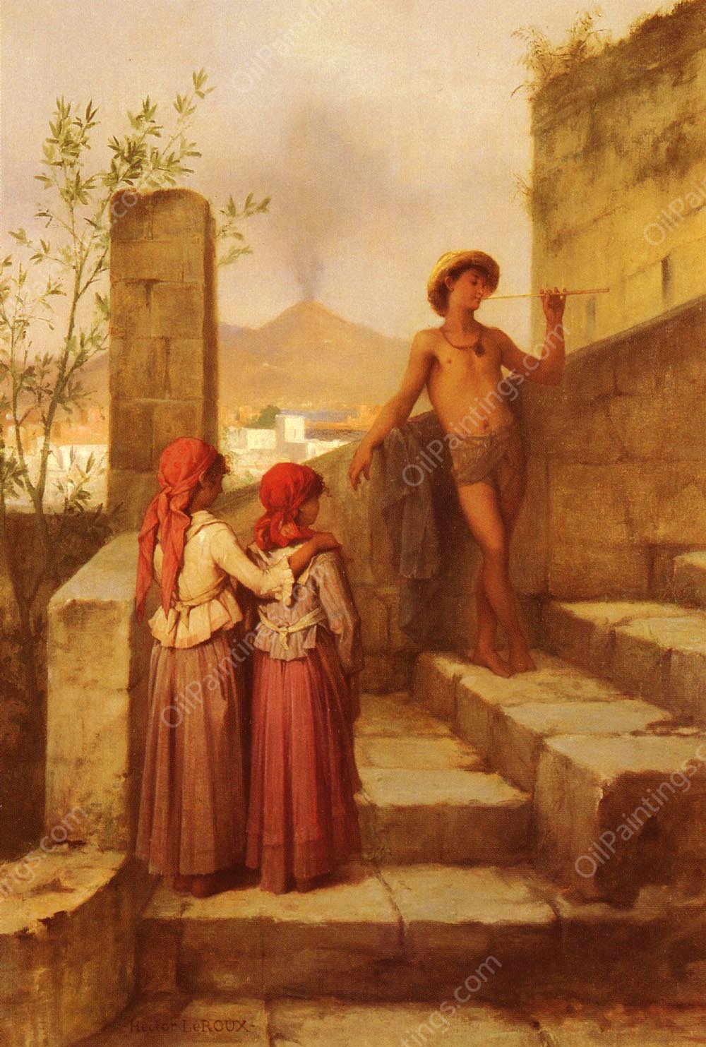 Au Tombeau De Virgile by Louis Hector Leroux - Hand-Painted Oil Painting Reproduction