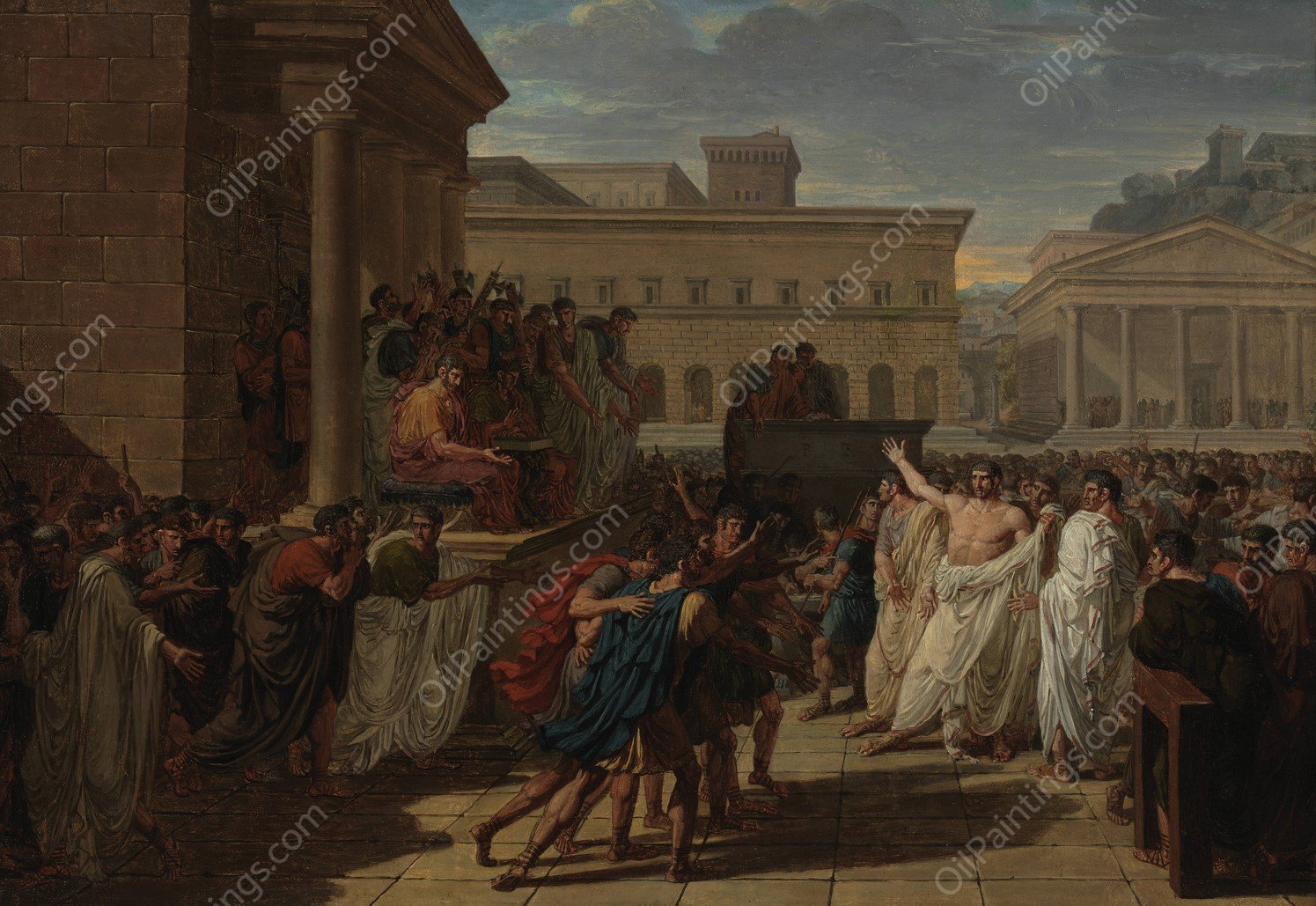 Brutus Listening to the Ambassadors from the Tarquins  by Louis Lafitte - Hand-Painted Oil Painting Reproduction
