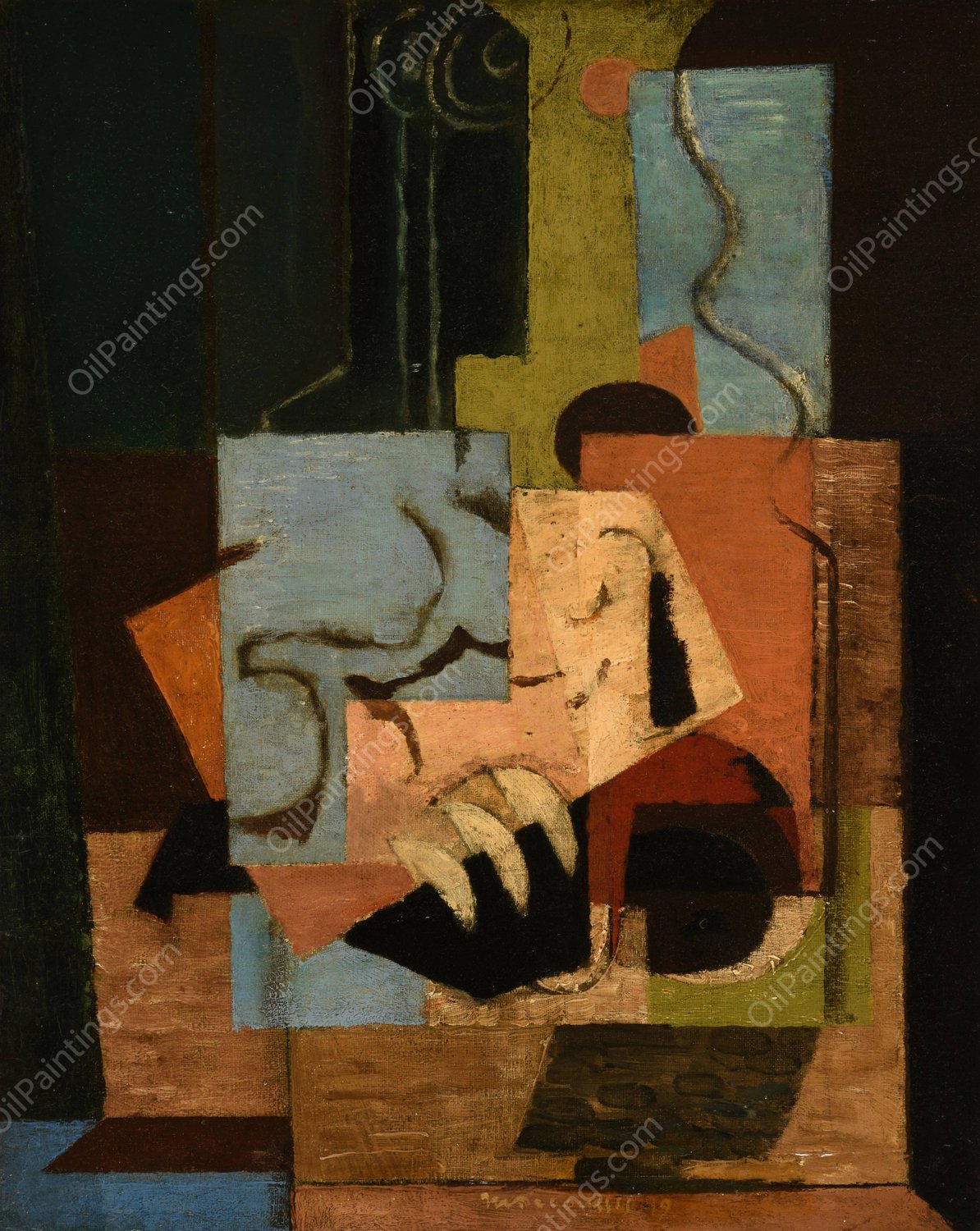 Composition  by Louis Marcoussis - Hand-Painted Oil Painting Reproduction