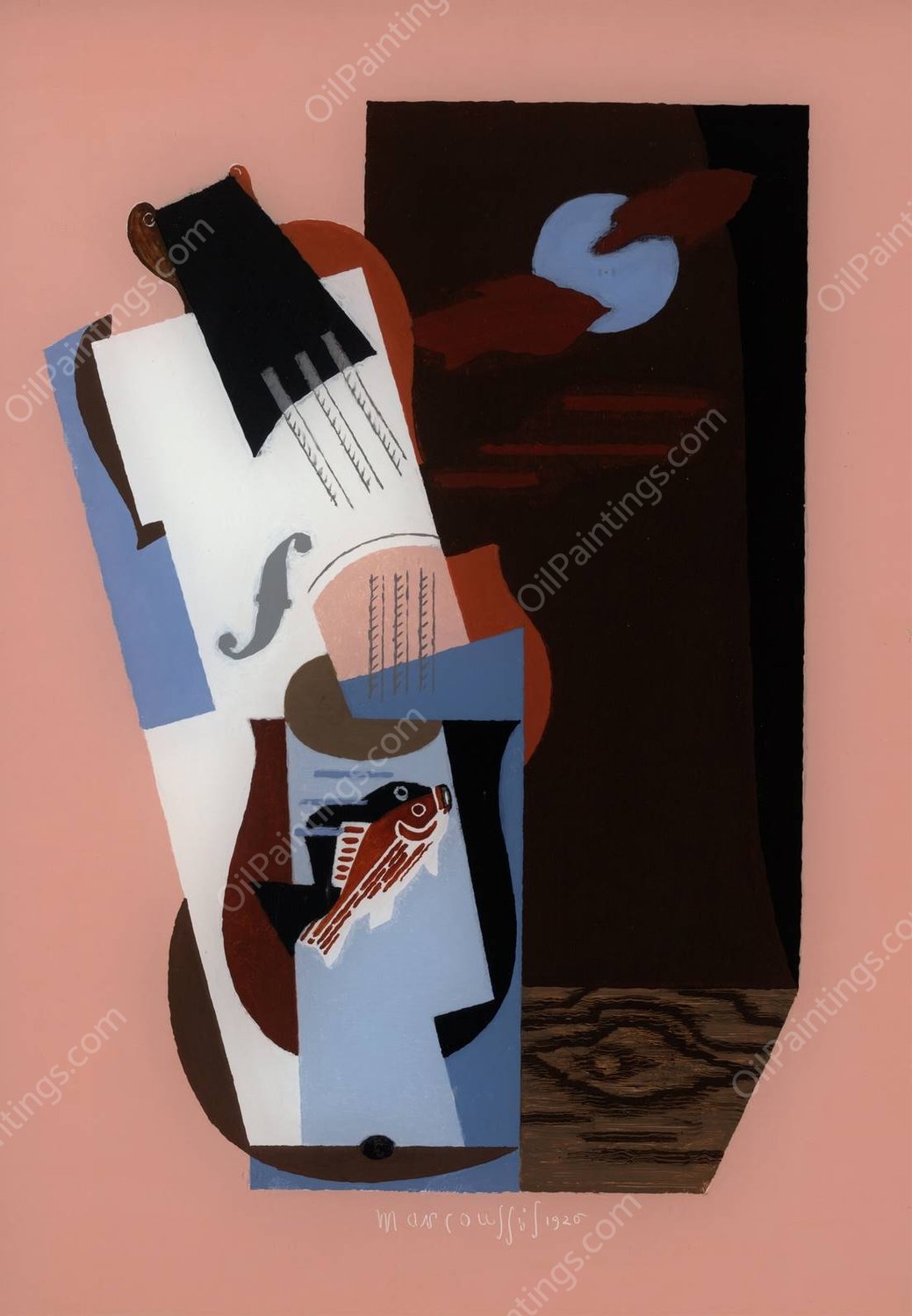 Fish  by Louis Marcoussis - Hand-Painted Oil Painting Reproduction
